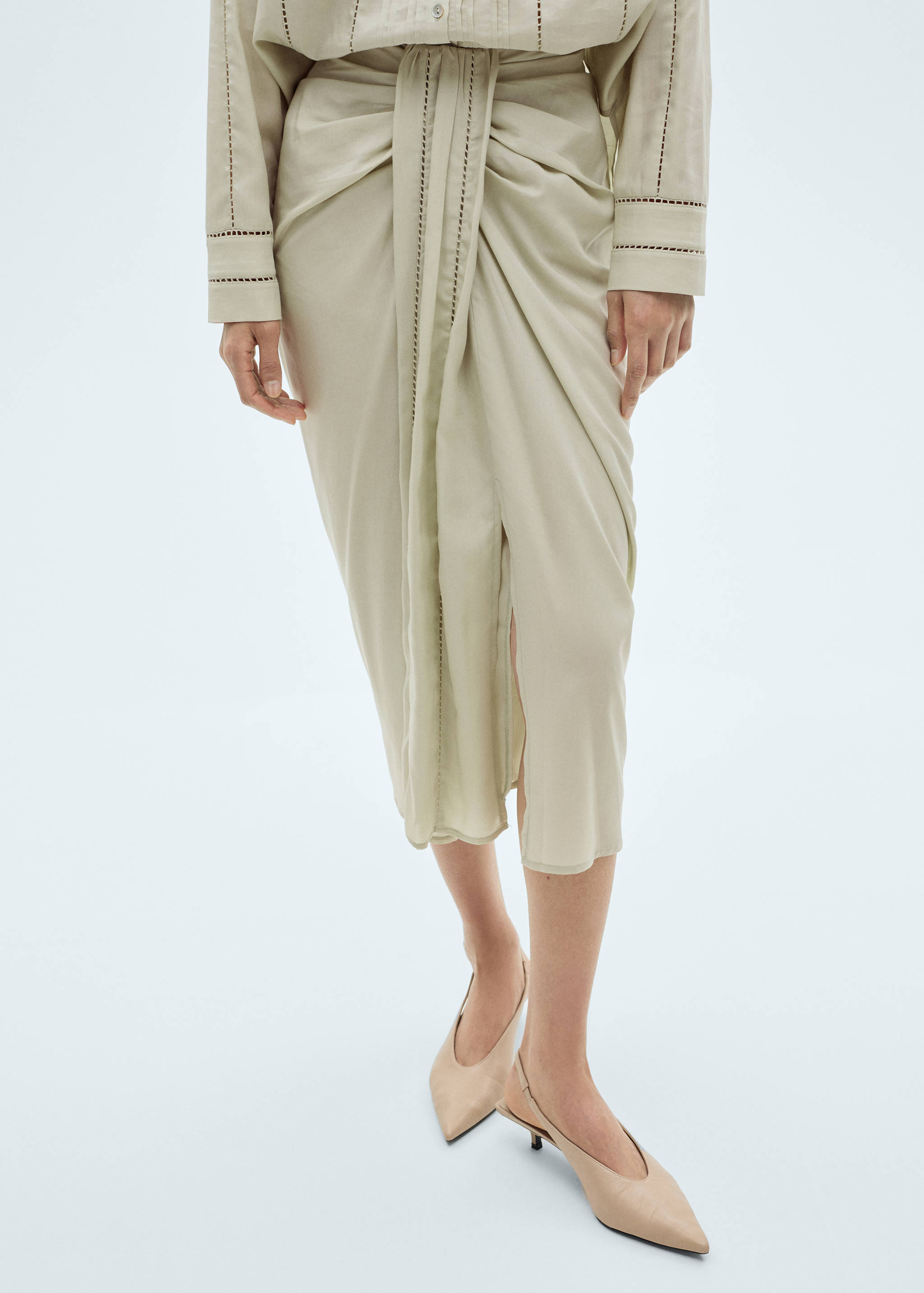 Draped midi skirt - Medium plane