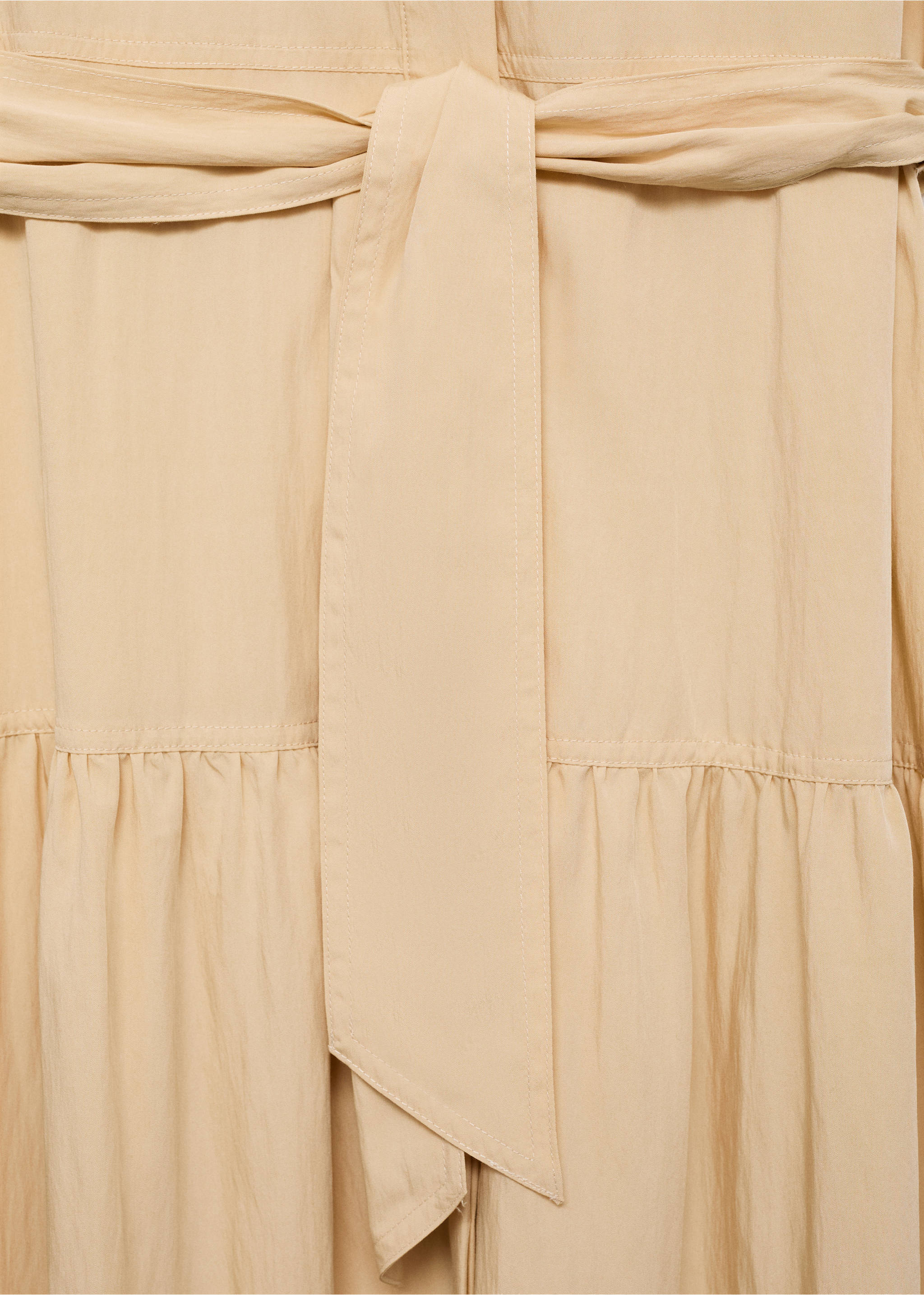 Knot detail shirt dress - Details of the article 8, Ecru. Ref: 87050598-00.