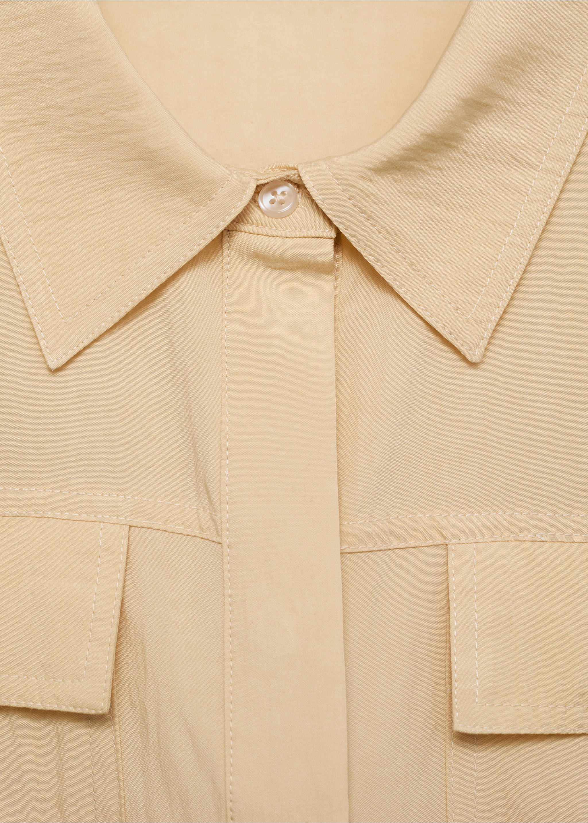 Knot detail shirt dress - Details of the article 0, Ecru. Ref: 87050598-00.