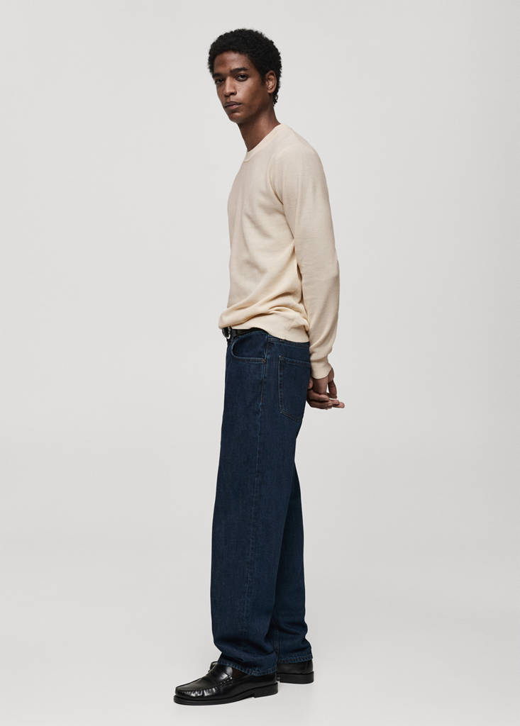 Microstructured cotton knitted sweater — Off White