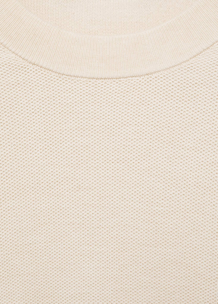 Microstructured cotton knitted sweater — Off White