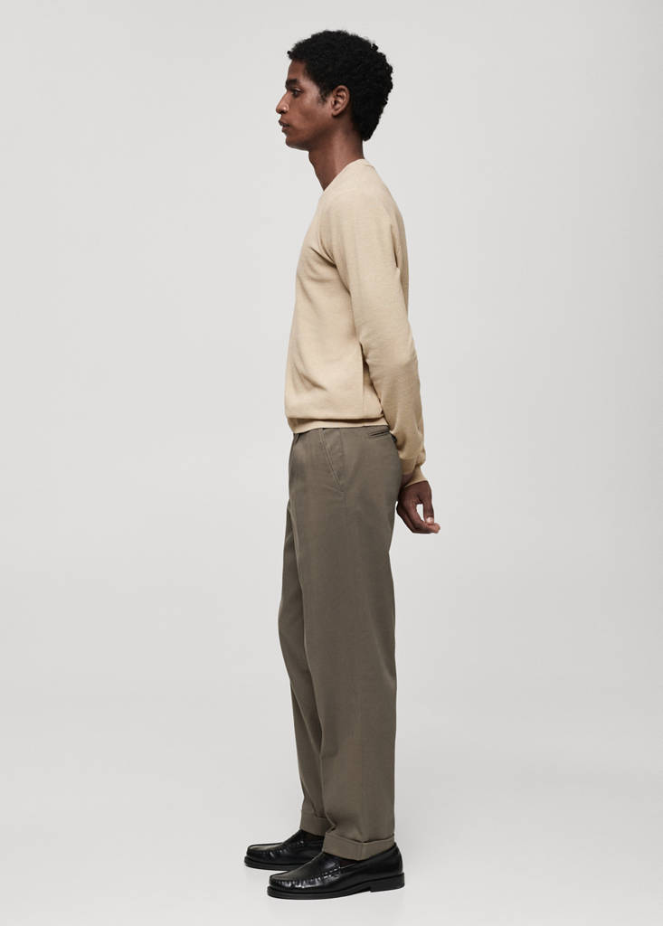 Microstructured cotton knitted sweater — Sand