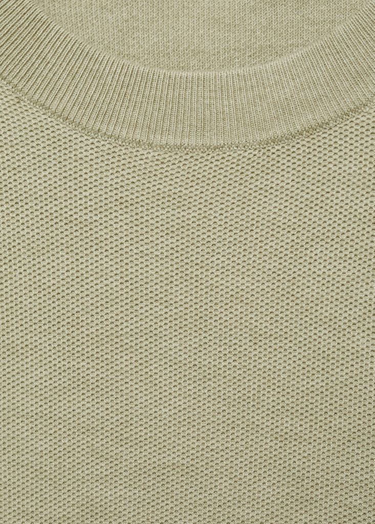 Microstructured cotton knitted sweater — Green Apple