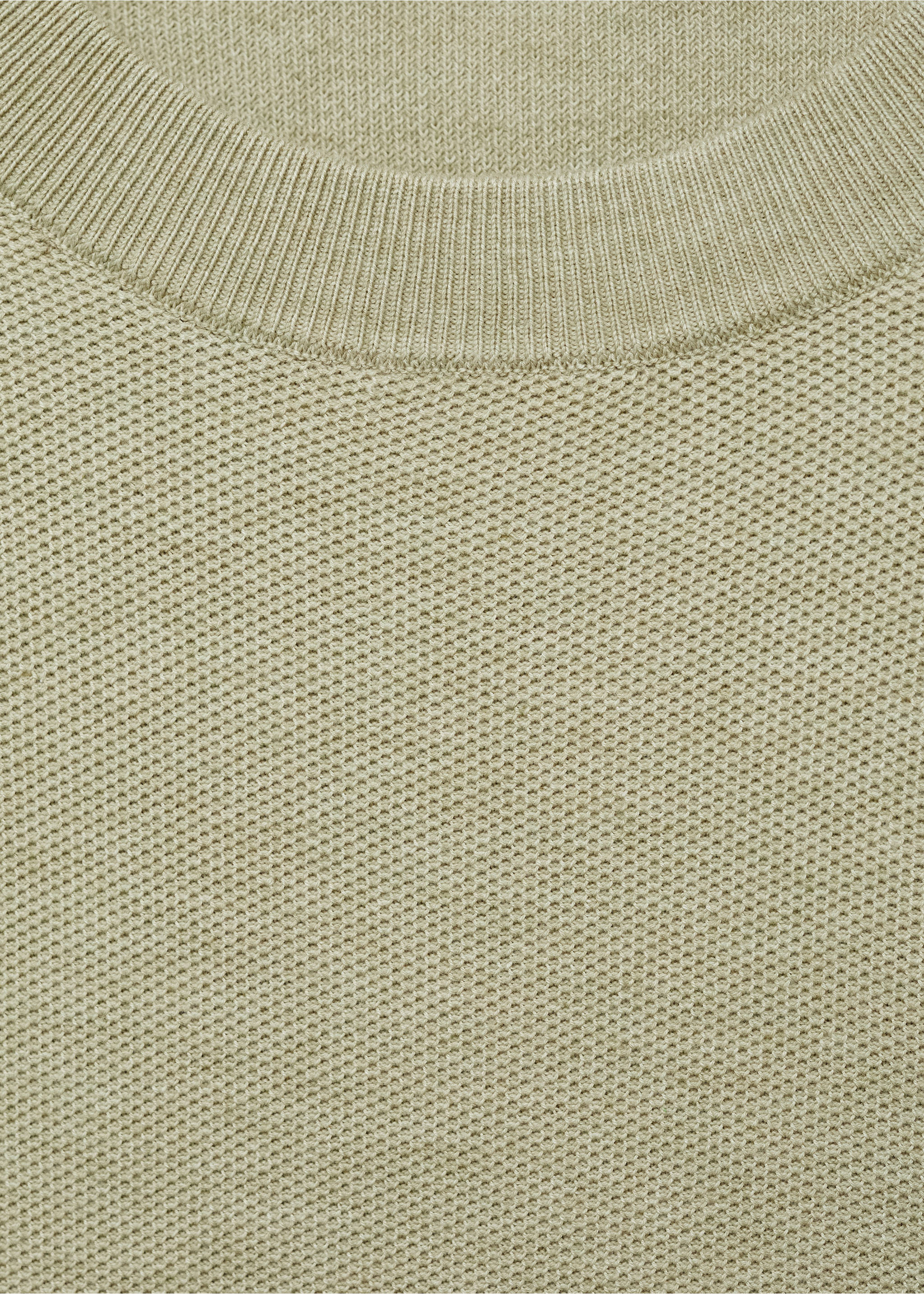 Microstructured cotton knitted sweater - Details of the article 8, Green Apple. Ref: 87050599-00.