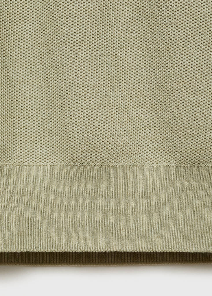 Microstructured cotton knitted sweater — Green Apple