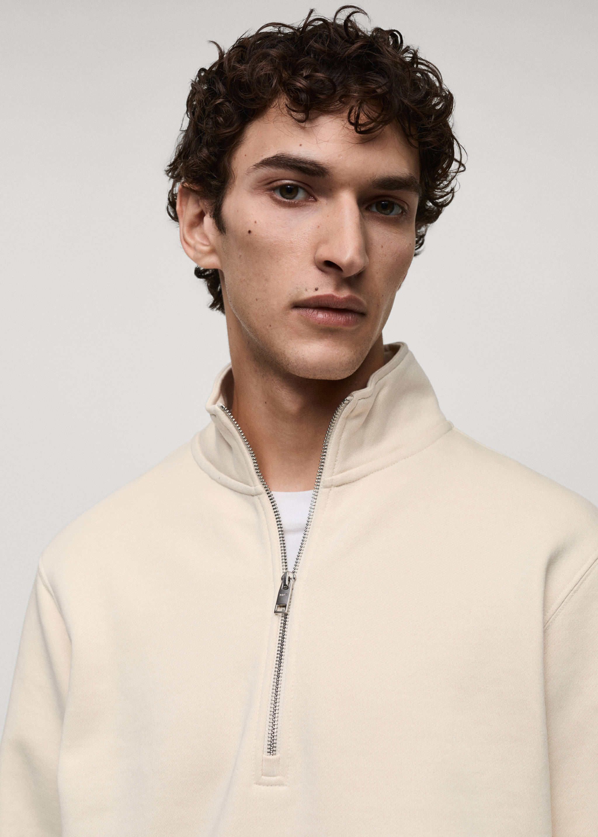 Regular-fit zip-neck sweatshirt - Details of the article 1