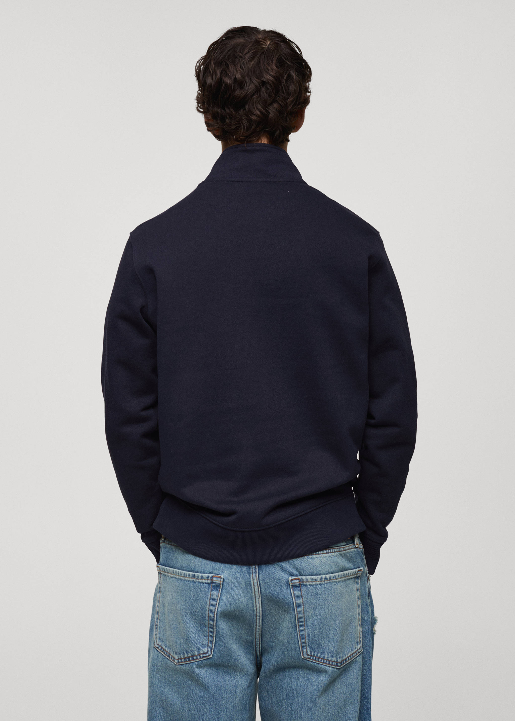 Regular-fit zip-neck sweatshirt - Reverse of the article