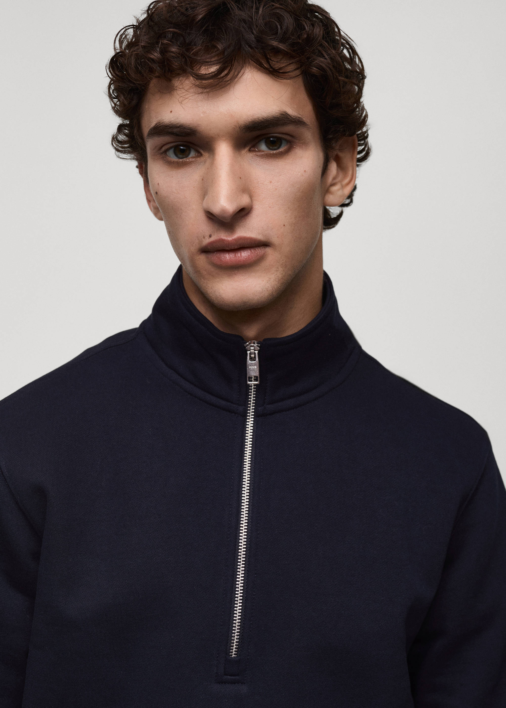 Regular-fit zip-neck sweatshirt - Details of the article 1
