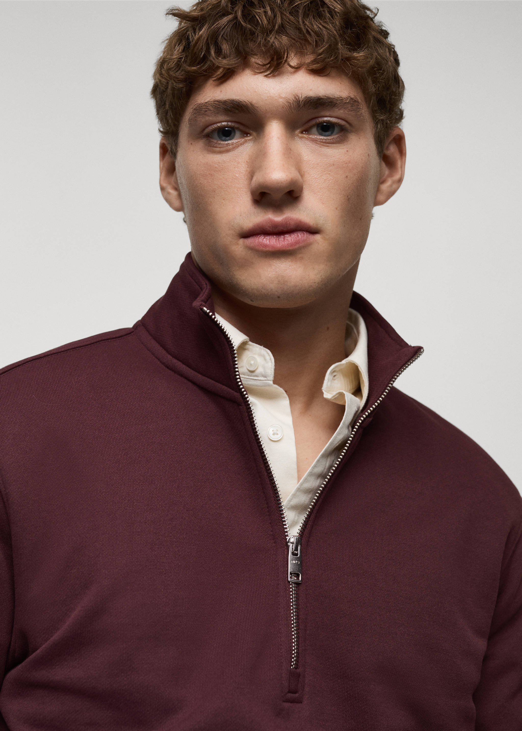 Regular-fit zip-neck sweatshirt - Details of the article 1