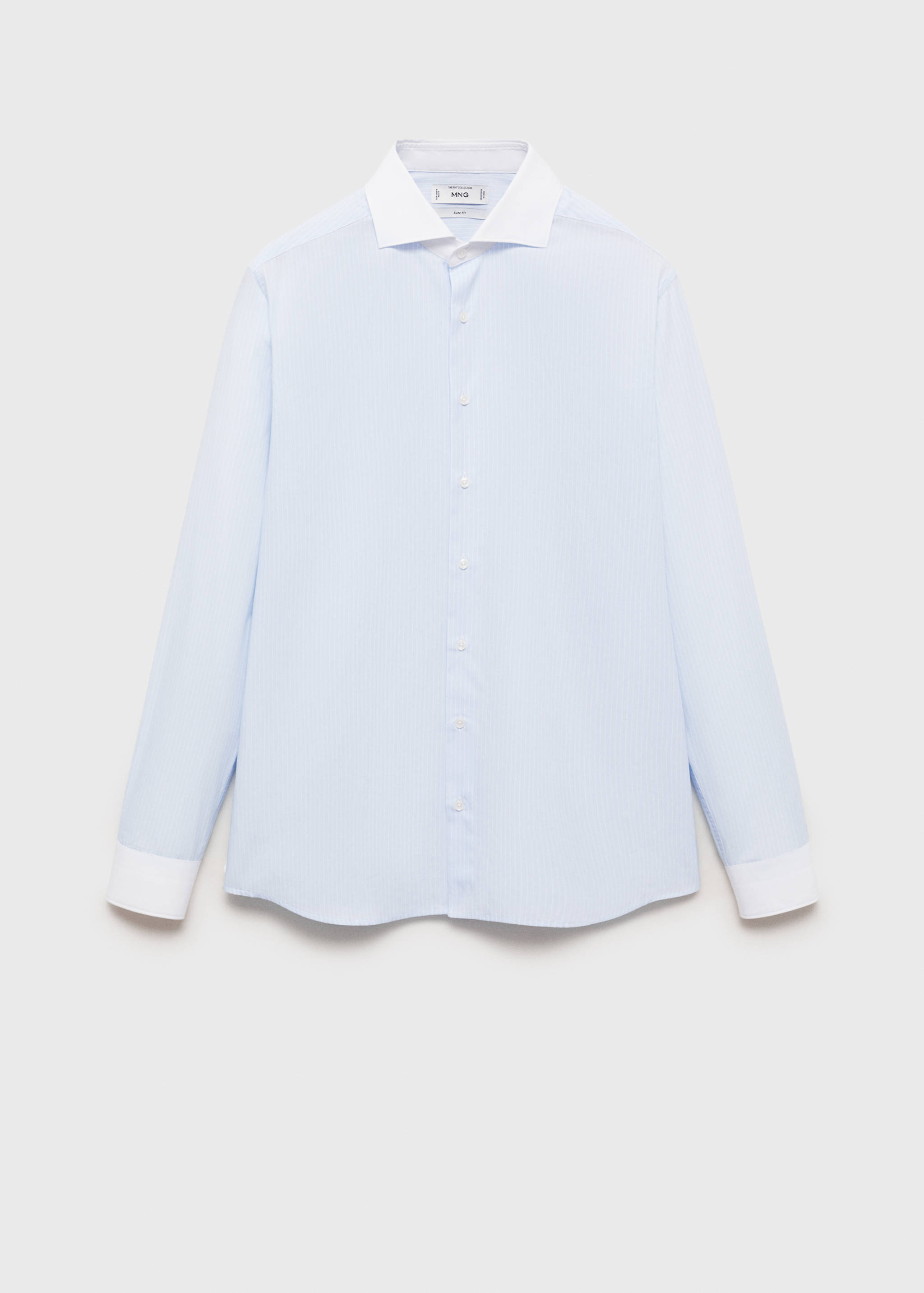 Striped suit shirt with contrasting collar - Article without model