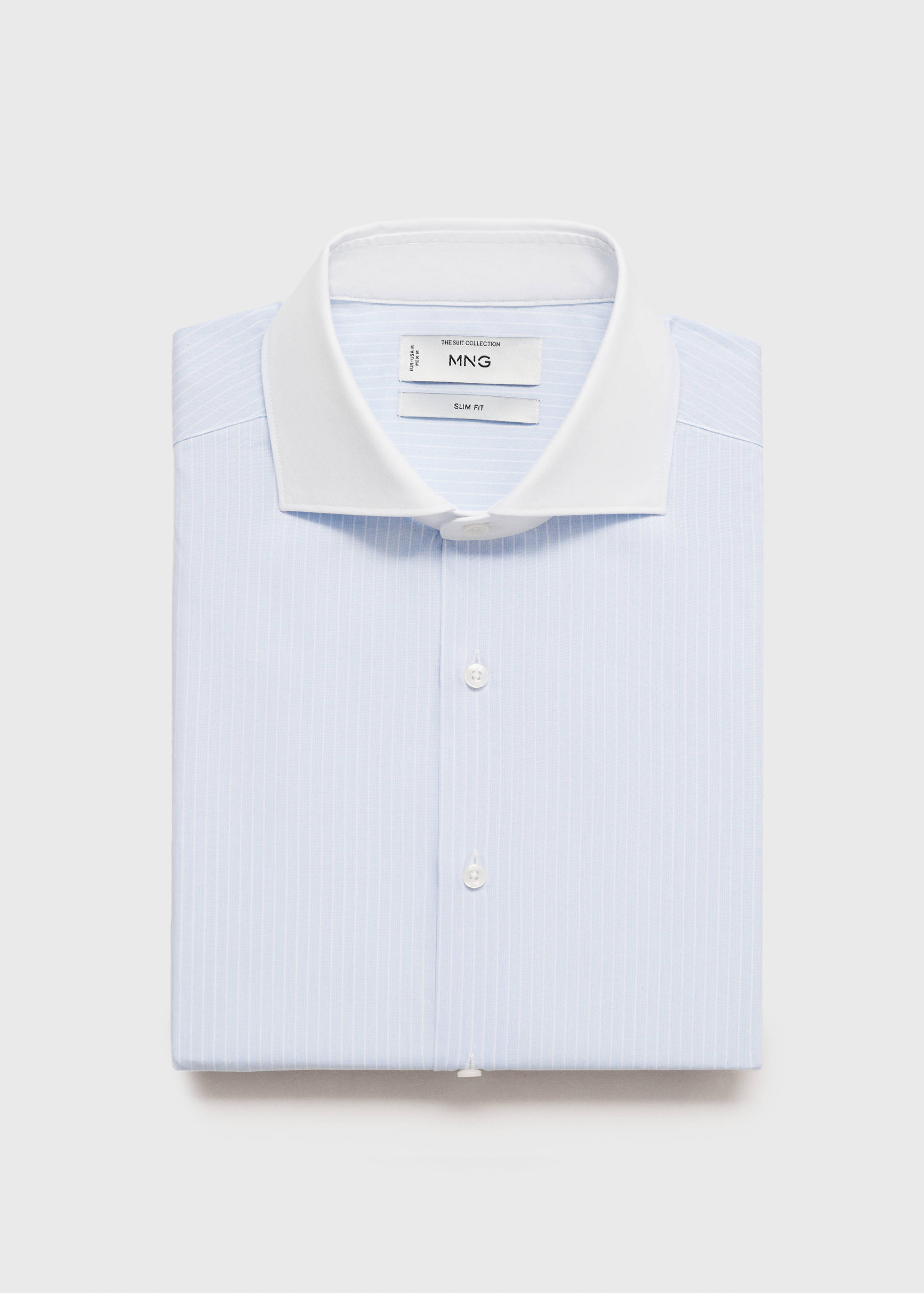 Striped suit shirt with contrasting collar - Details of the article 8