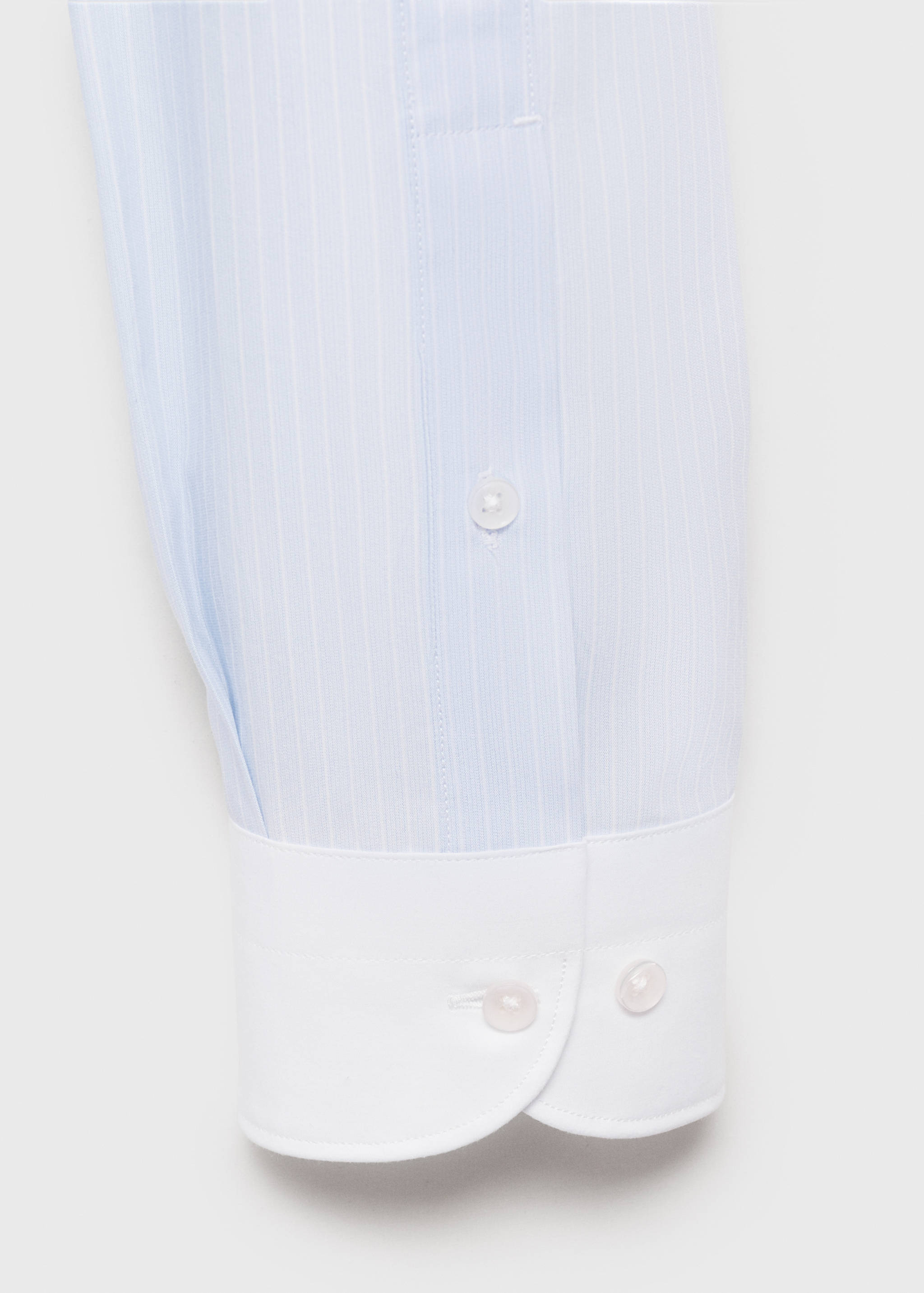 Striped suit shirt with contrasting collar - Details of the article 0