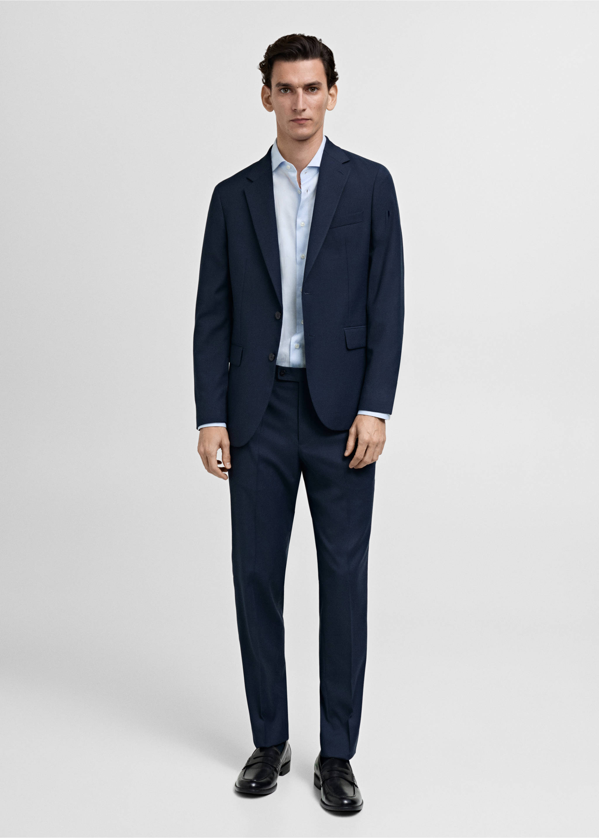 Slim fit thousand striped suit shirt - General plane, Sky Blue. Ref: 87050610-00.