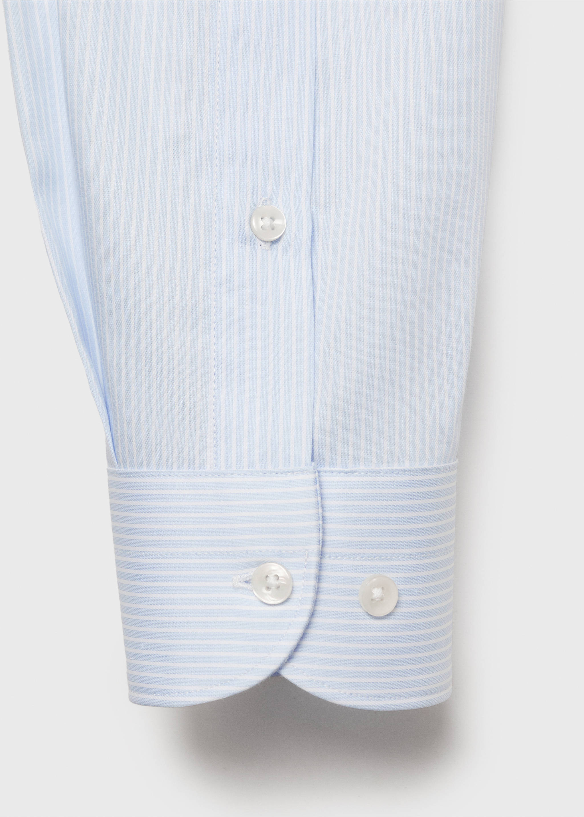 Slim fit thousand striped suit shirt - Details of the article 0, Sky Blue. Ref: 87050610-00.