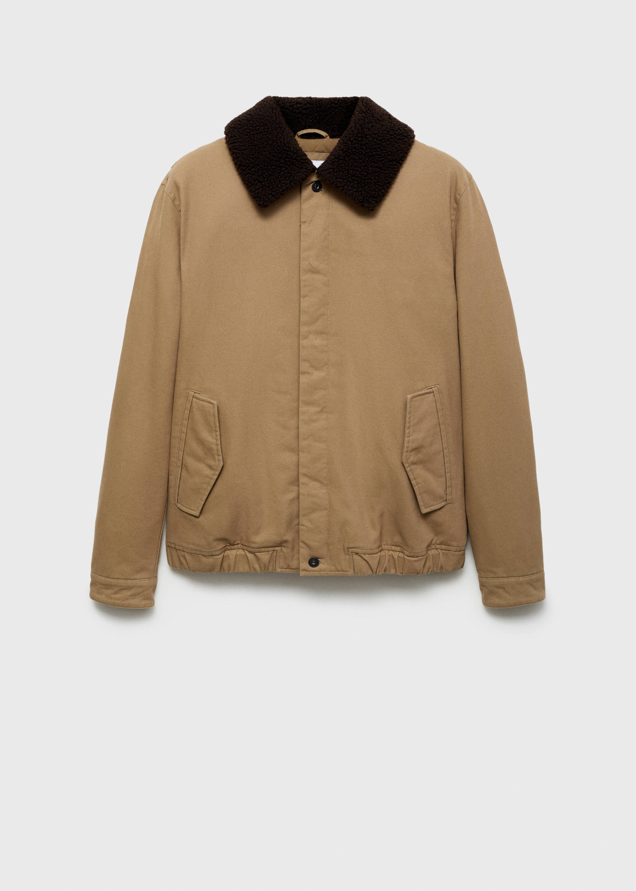 Quilted jacket with sheepskin collar - Article without model