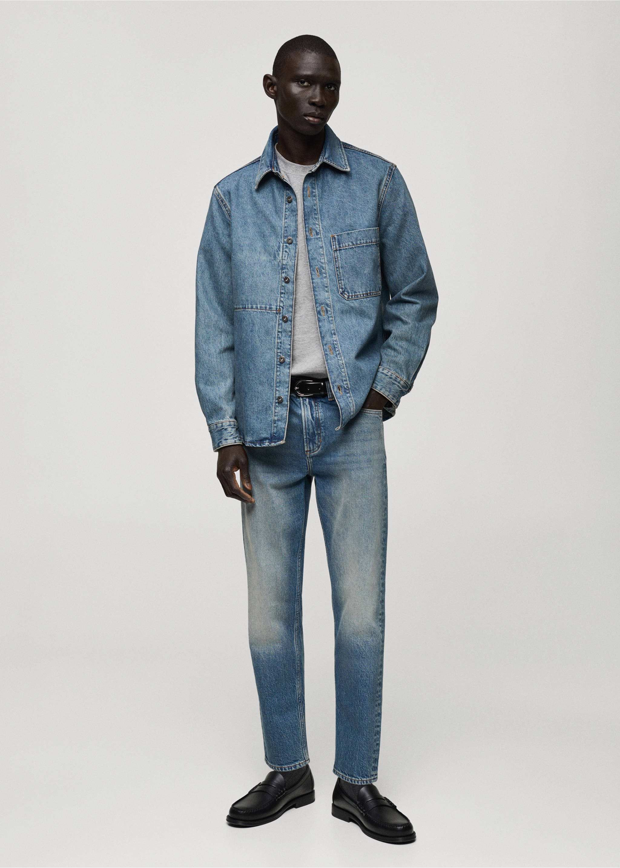 Pocket denim overshirt - General plane, Medium Blue. Ref: 87050619-00.