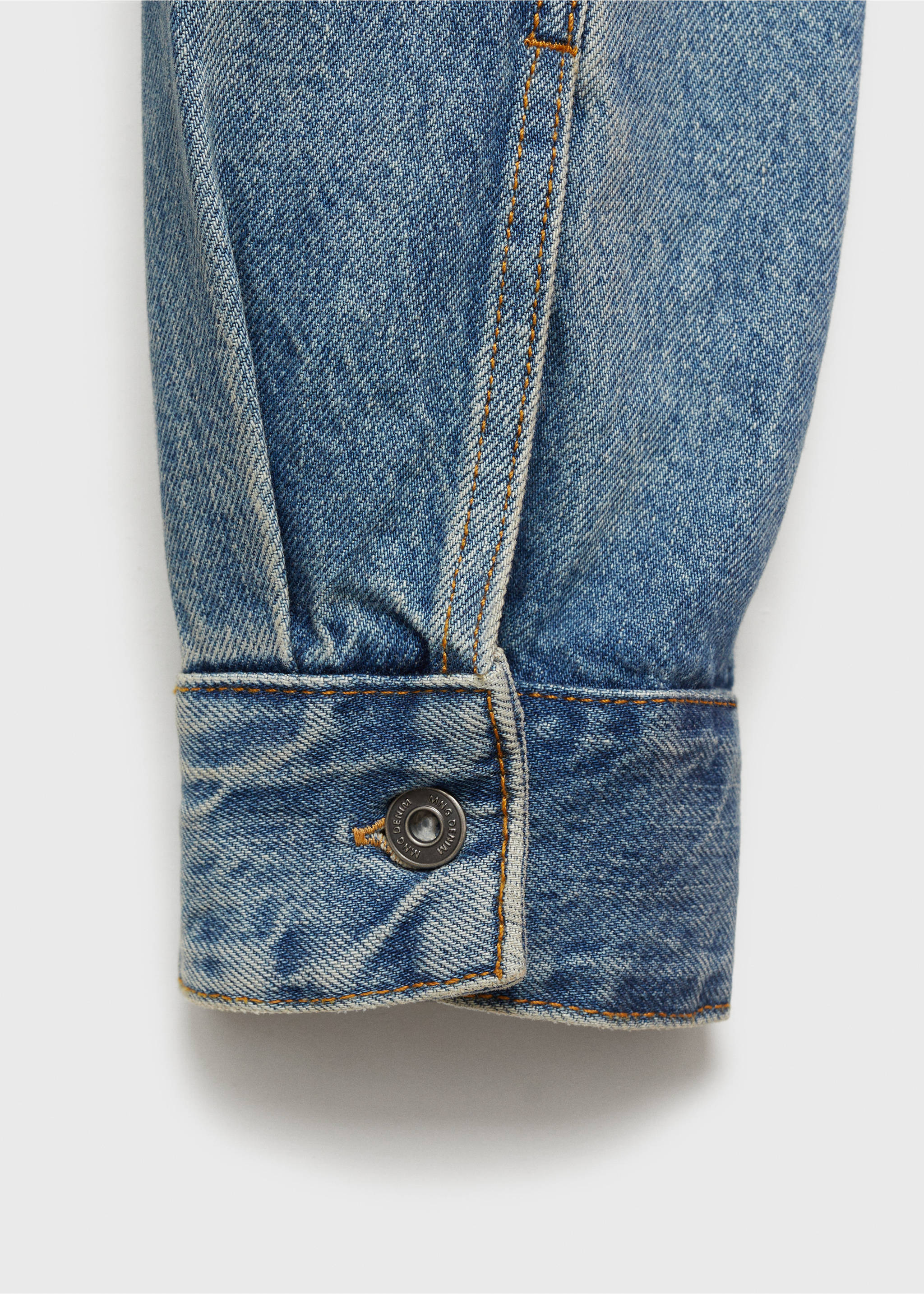 Pocket denim overshirt - Details of the article 8, Medium Blue. Ref: 87050619-00.