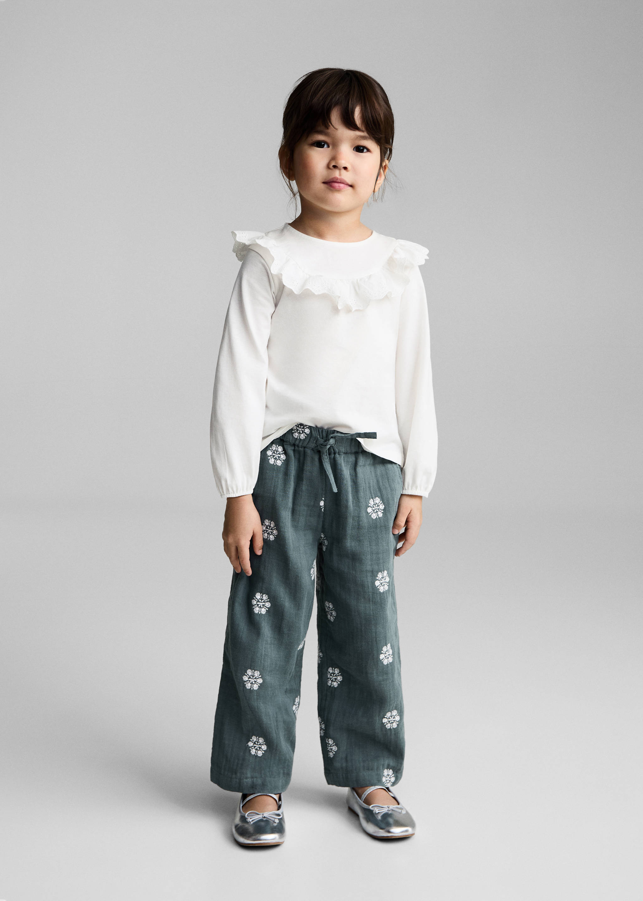 Ruffle cotton T-shirt - General plane