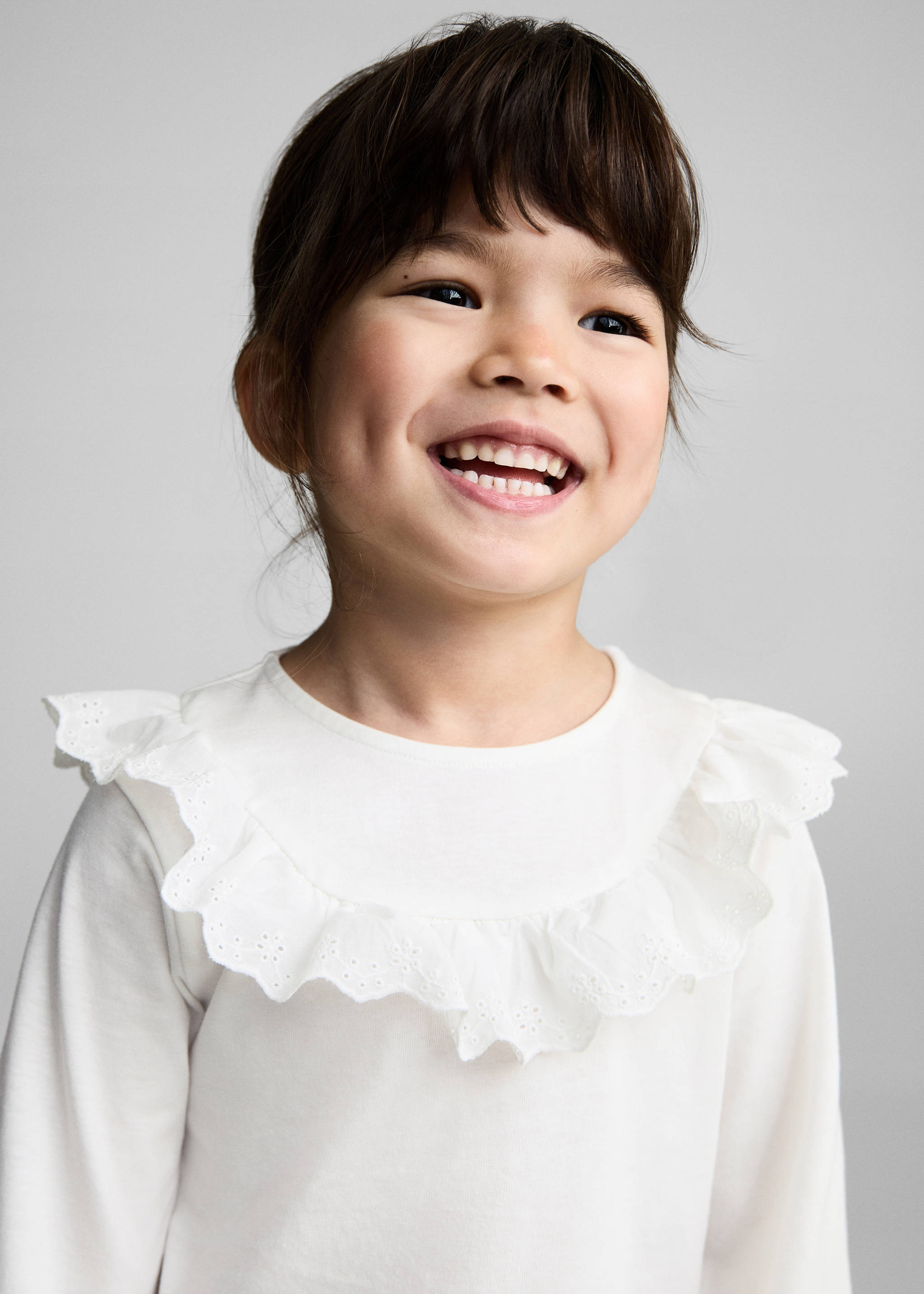 Ruffle cotton T-shirt - Details of the article 1