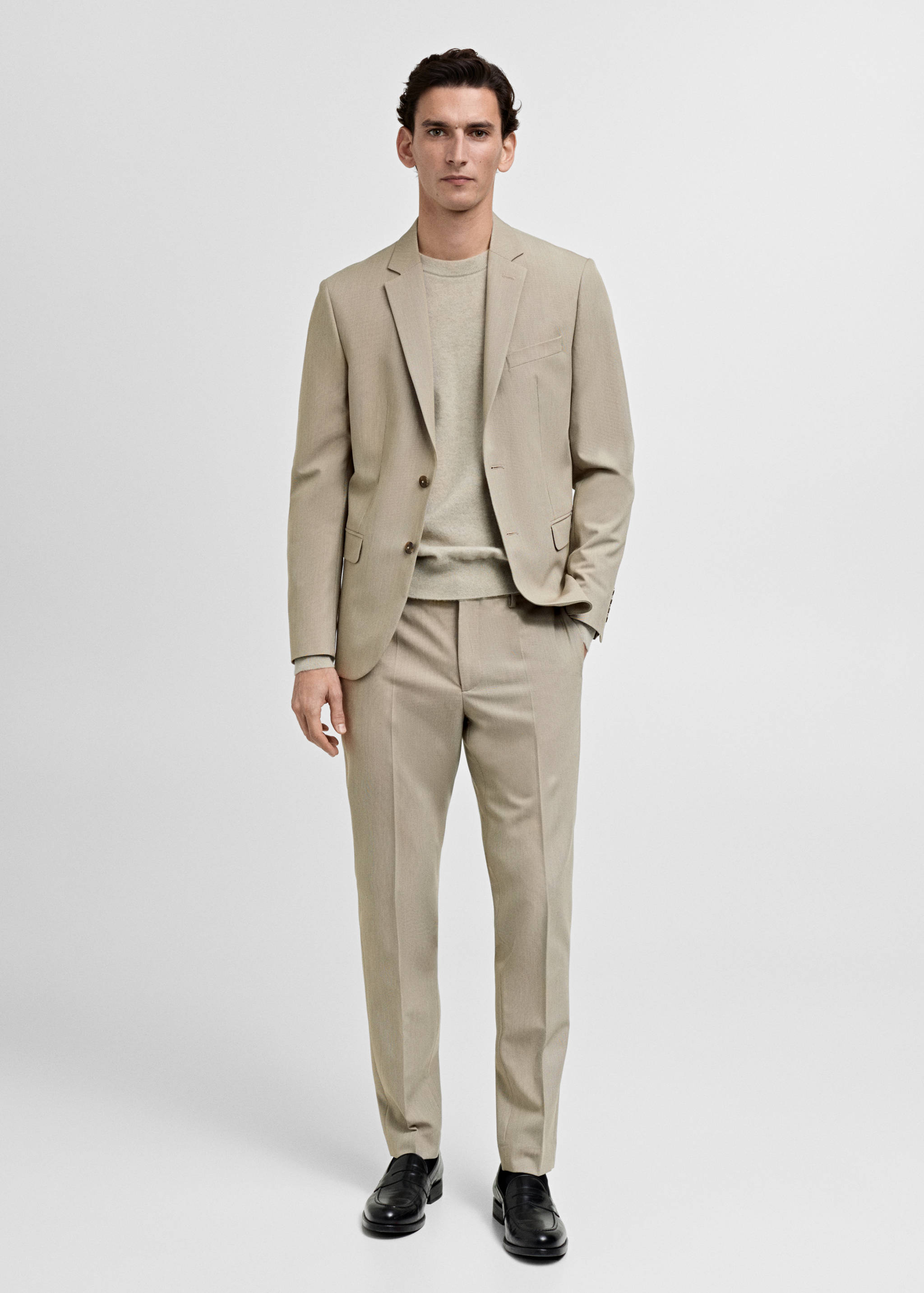 بليزر بدلة سليم فيت بقماش مرن - رؤية عامة