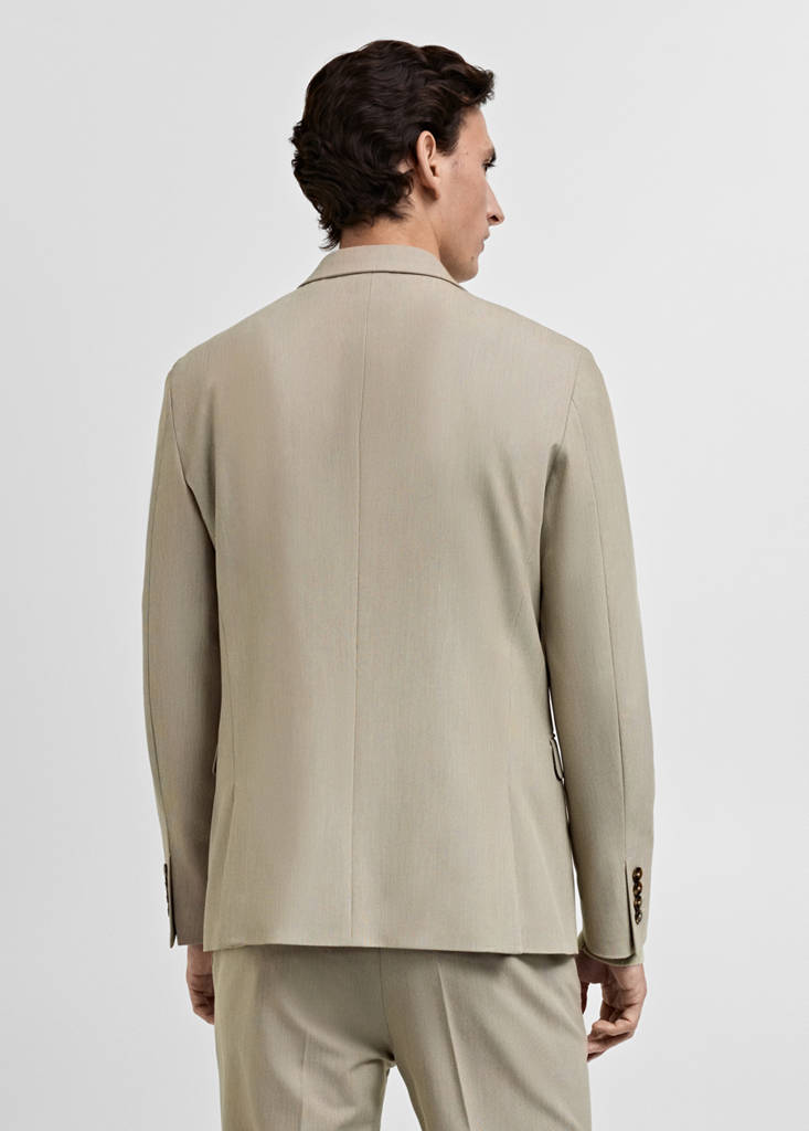 Super slim-fit suit jacket in stretch fabric — Beige