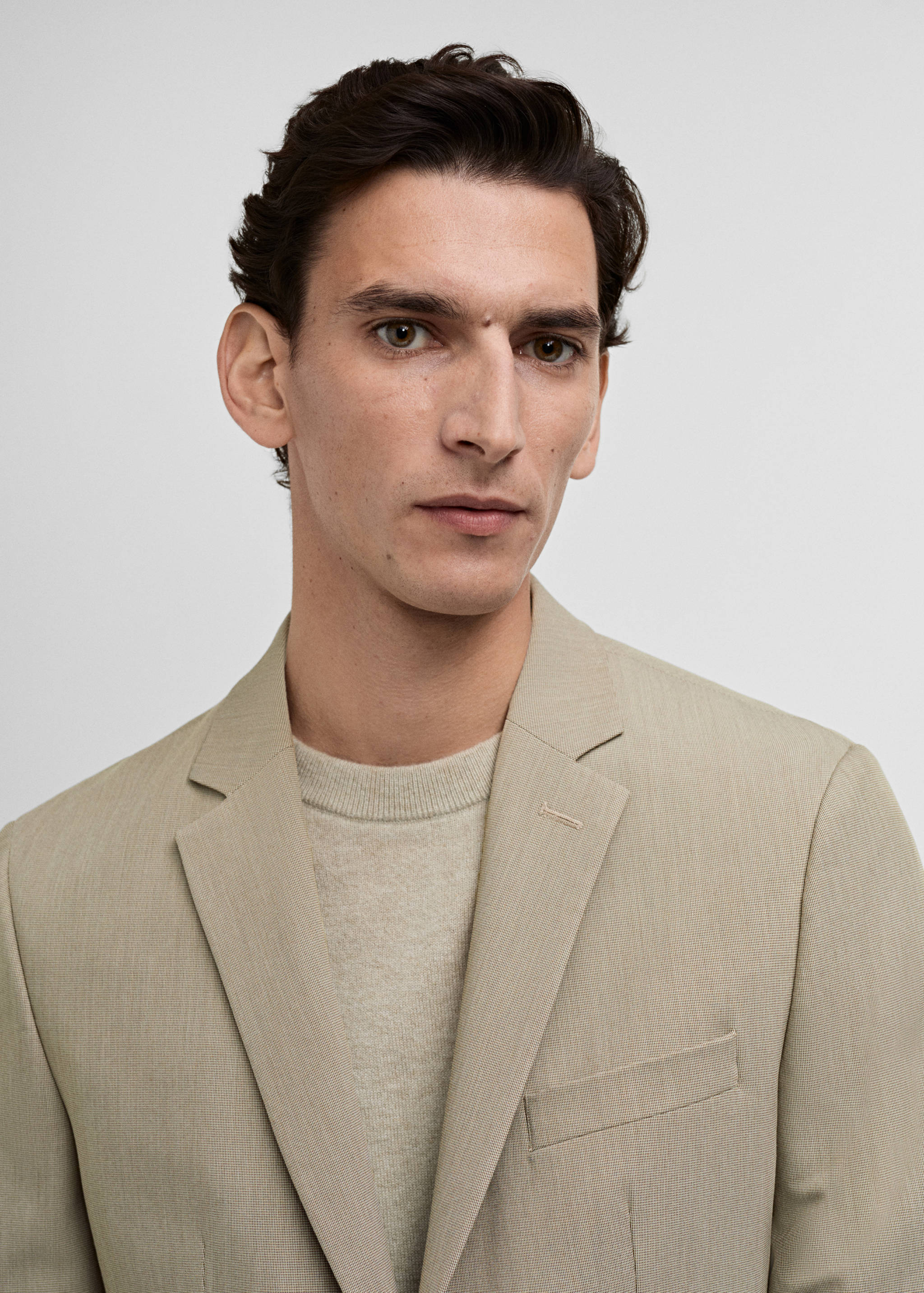 بليزر بدلة سليم فيت بقماش مرن - تفاصيل المنتج 1