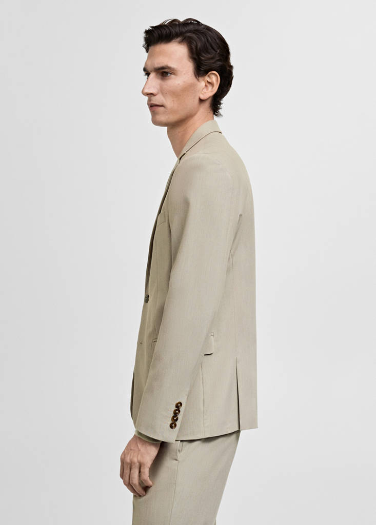 Super slim-fit suit jacket in stretch fabric — Beige