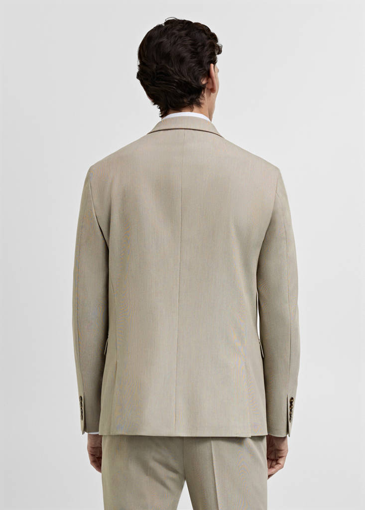Super slim-fit suit jacket in stretch fabric — Beige