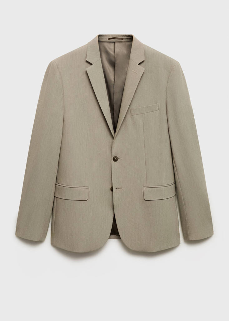 Super slim-fit suit jacket in stretch fabric — Beige