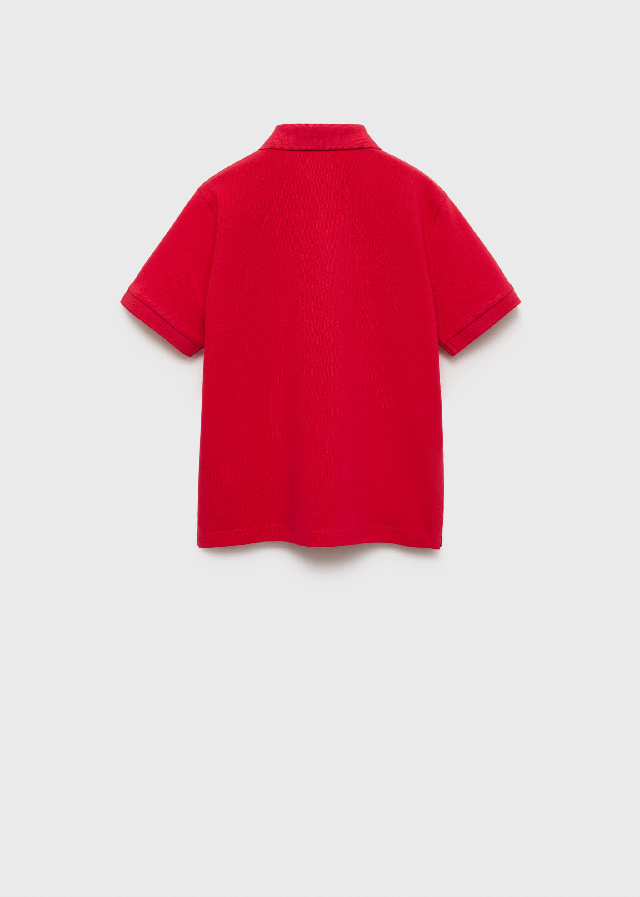 Short-sleeved cotton polo shirt - Reverse of the article, Red. Ref: 87050630-00.
