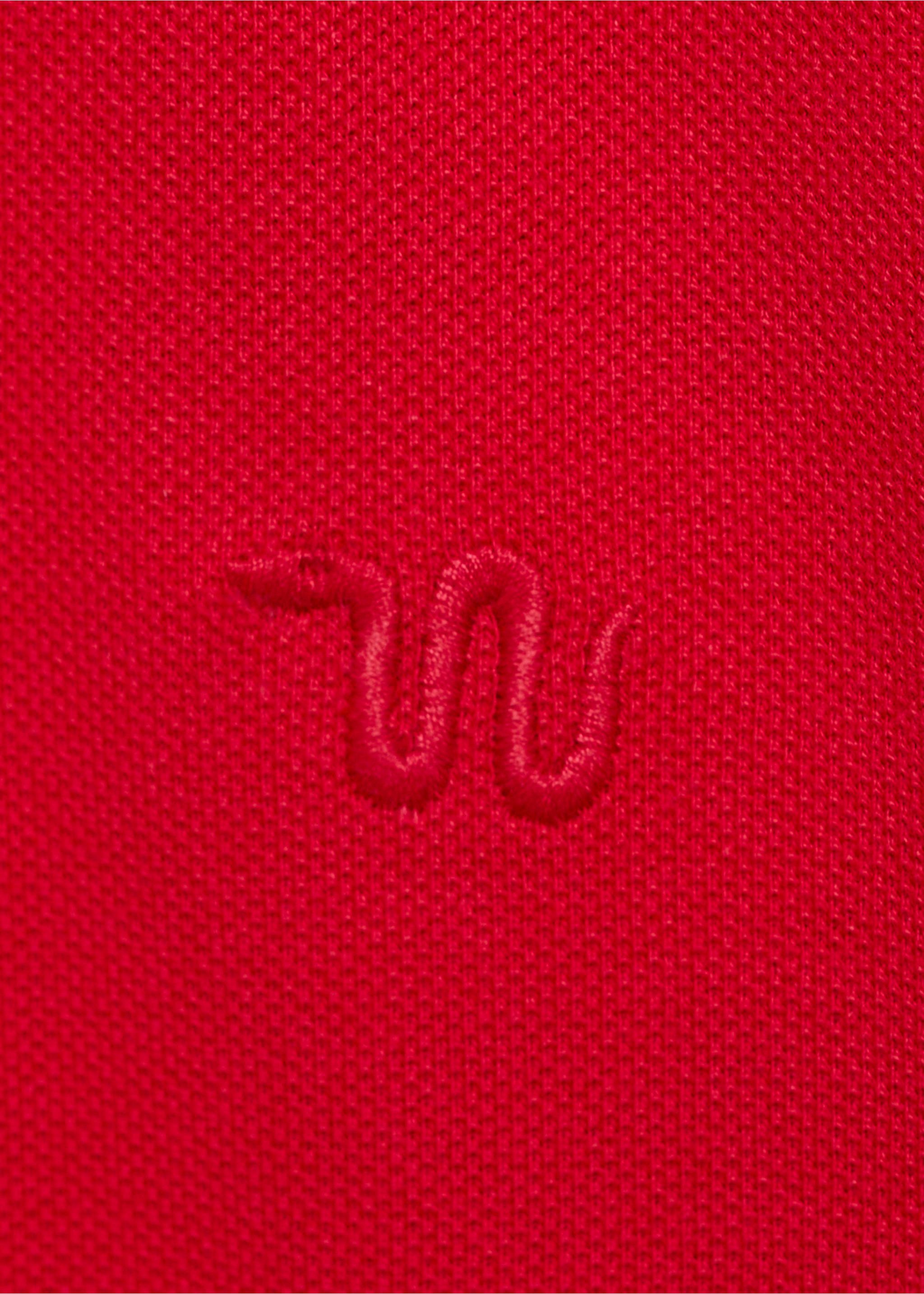 Short-sleeved cotton polo shirt - Details of the article 0, Red. Ref: 87050630-00.
