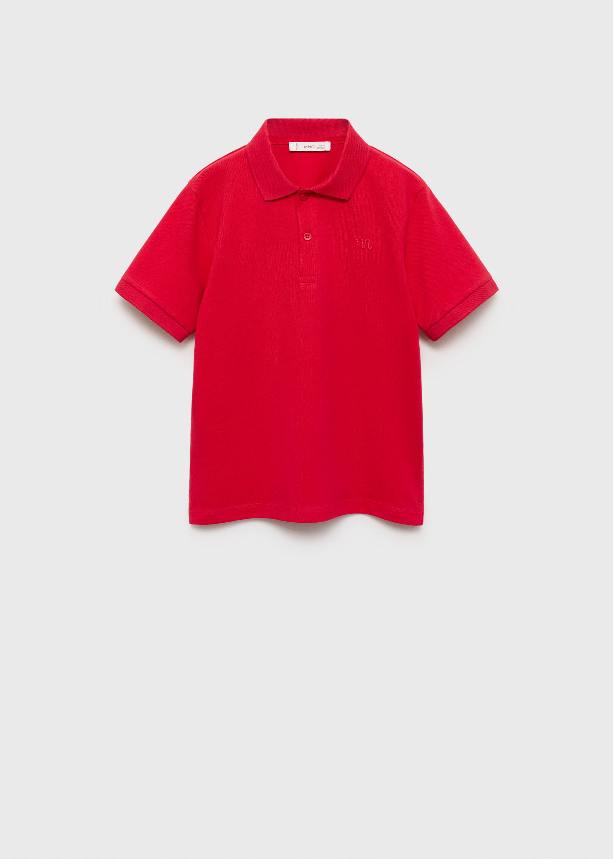 Short-sleeved cotton polo shirt - Article without model, Red. Ref: 87050630-00.