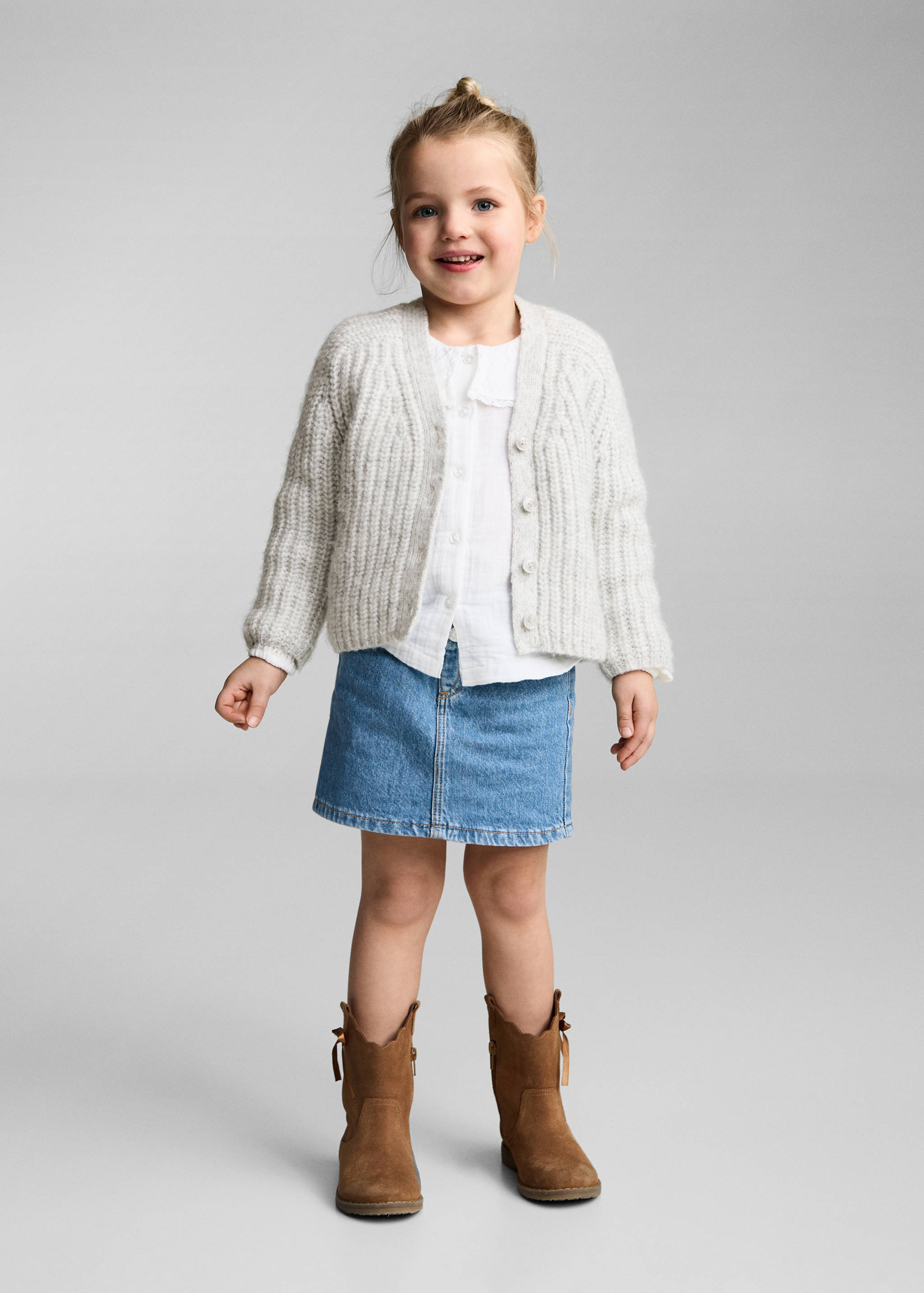 Cardigan de malha com botões - Plano geral