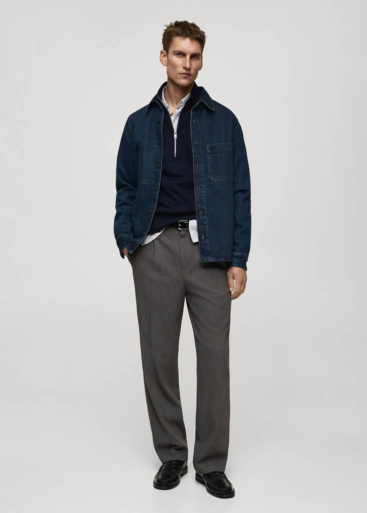 MANGO MAN - Pantalon pinces straight-fit gris - 36