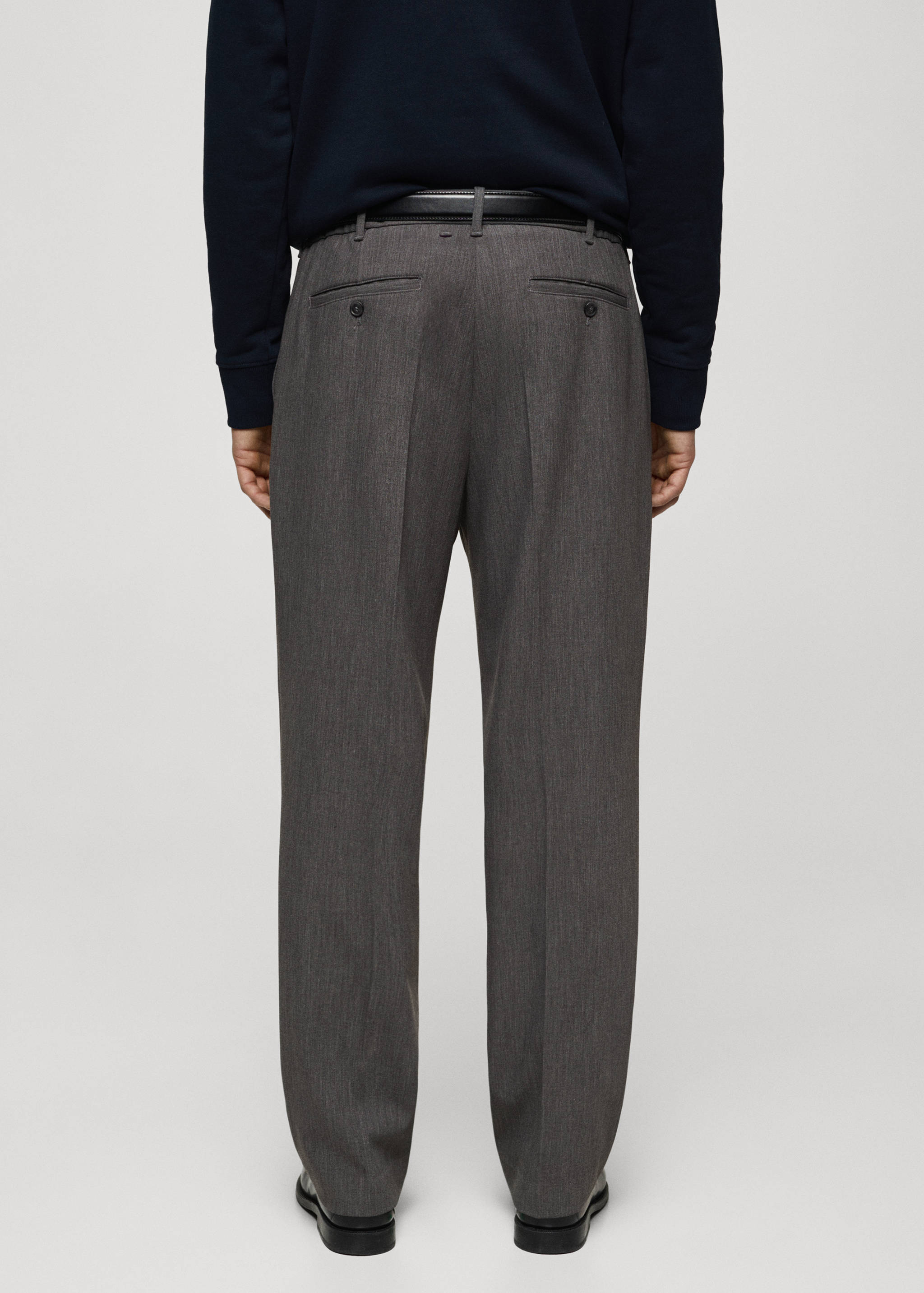 Straight-fit pleated trousers - Reverse of the article