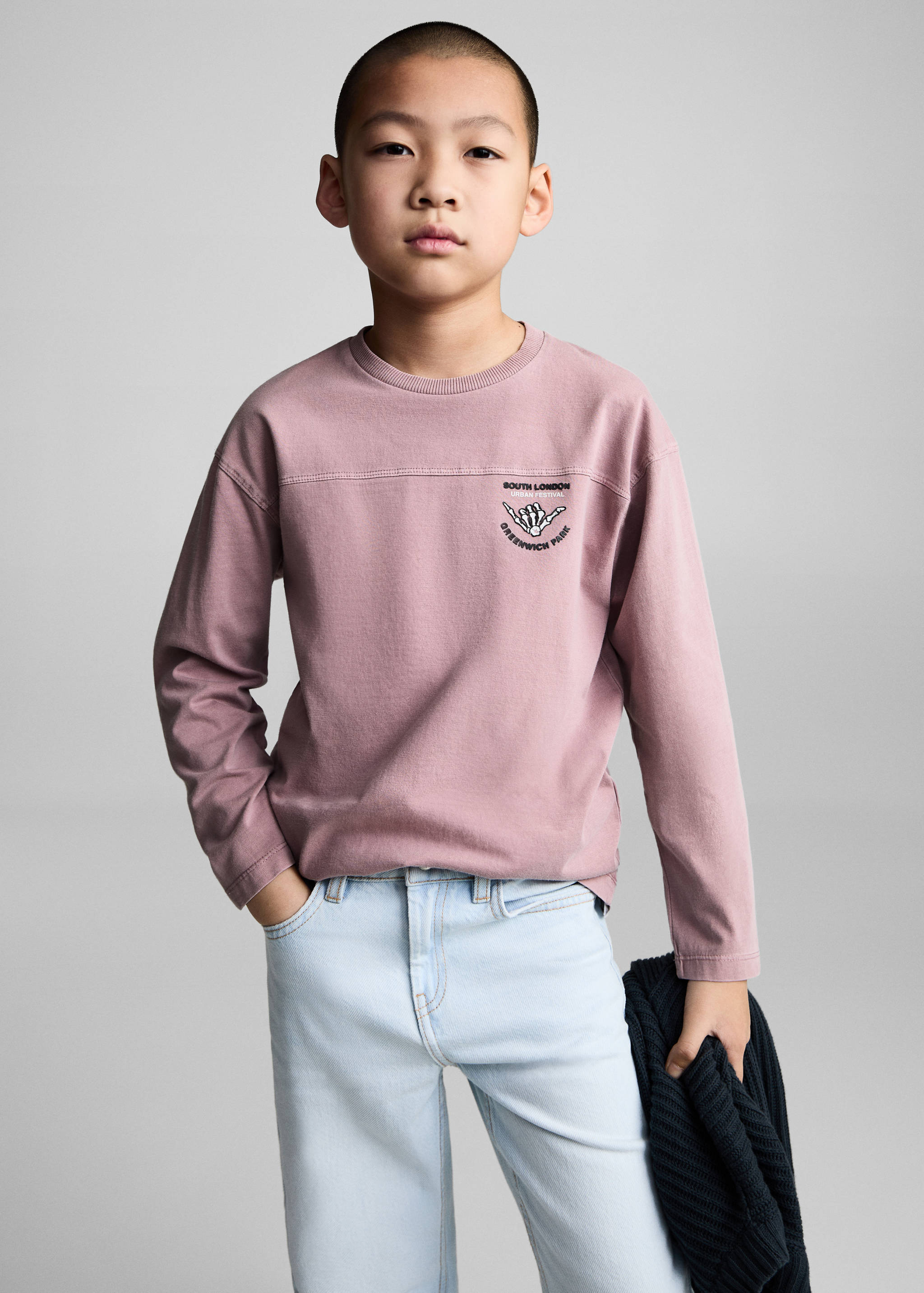 Washed-effect cotton t-shirt - Medium plane