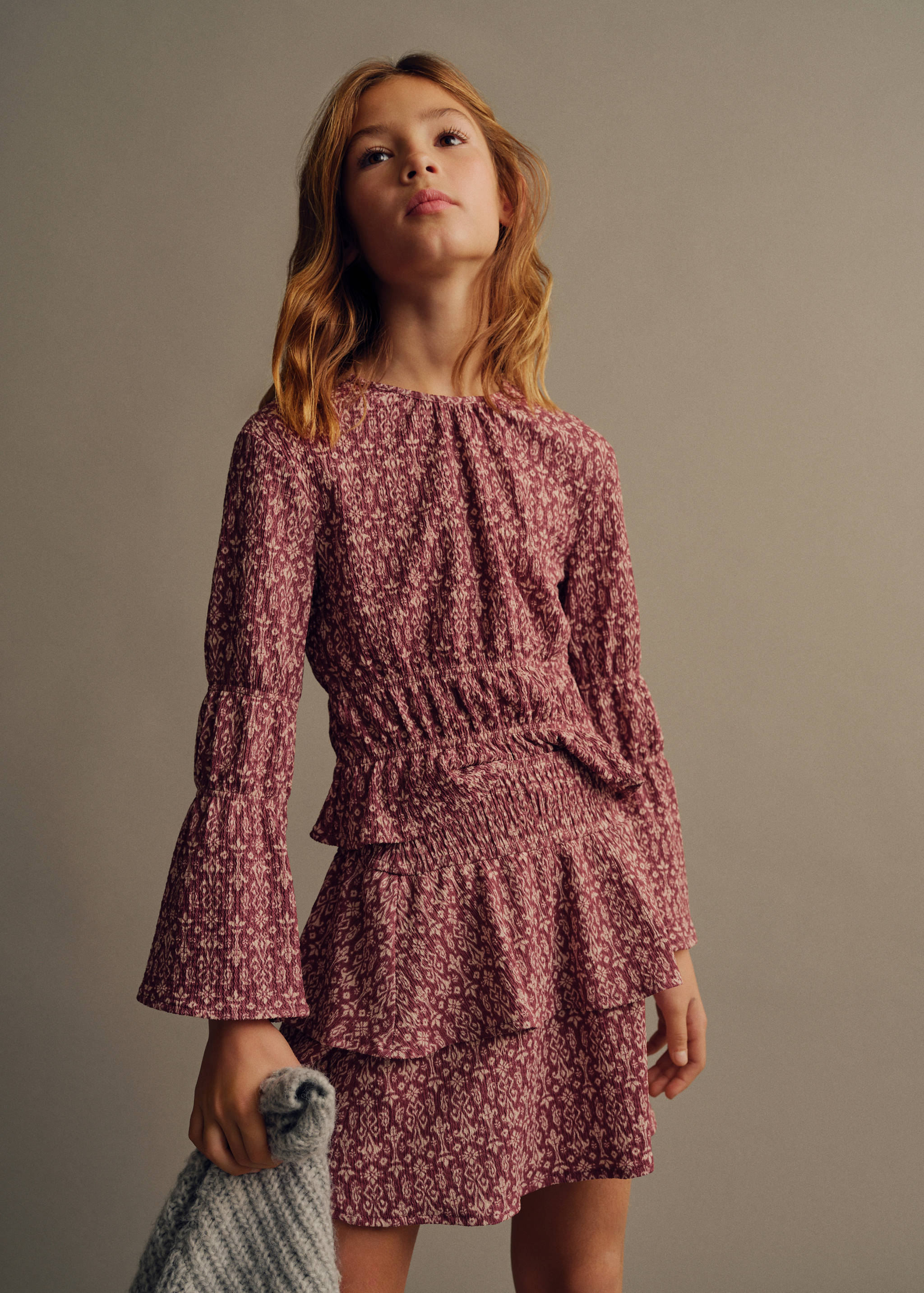 Jupe imprimée volants - Plan moyen