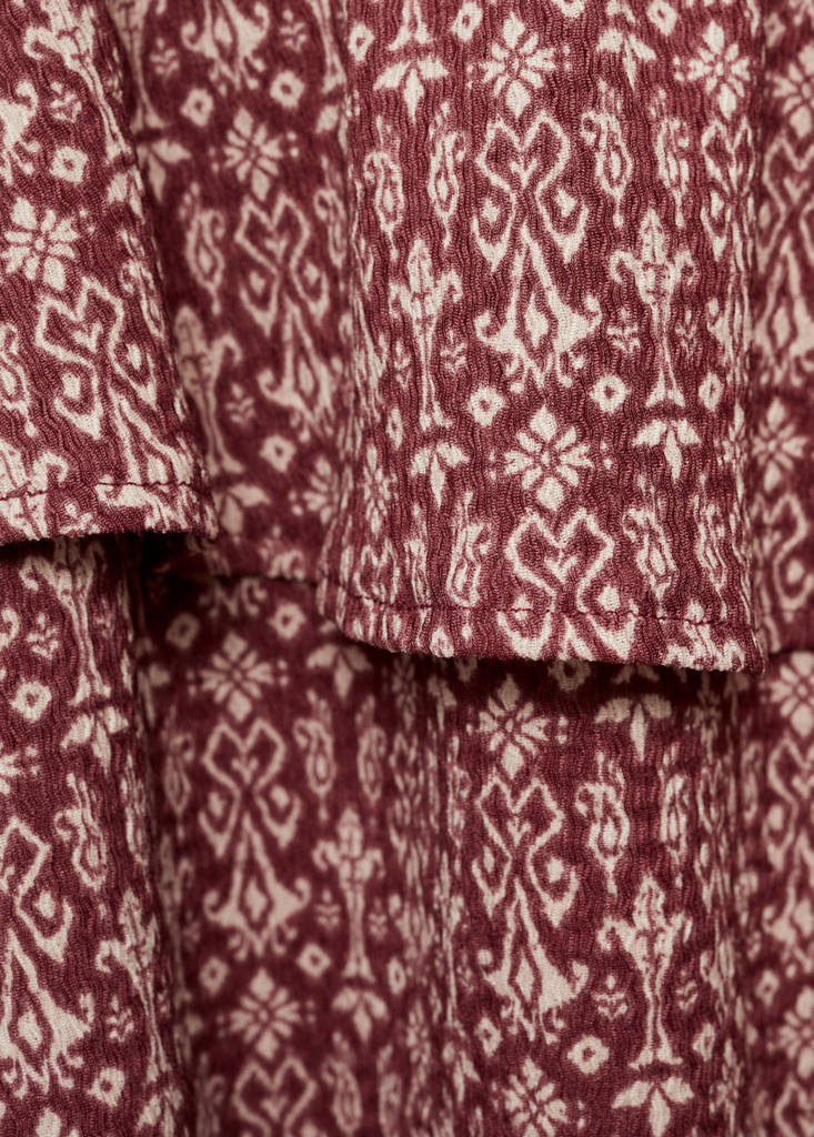 Printed skirt with ruffles — Wine