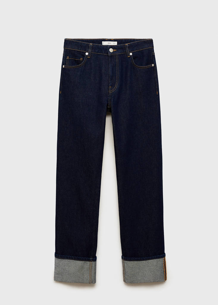 Rinse-wash jeans with cuffs — Open Blue