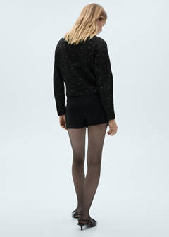 Lurex sweater with perkins neck — Black 3