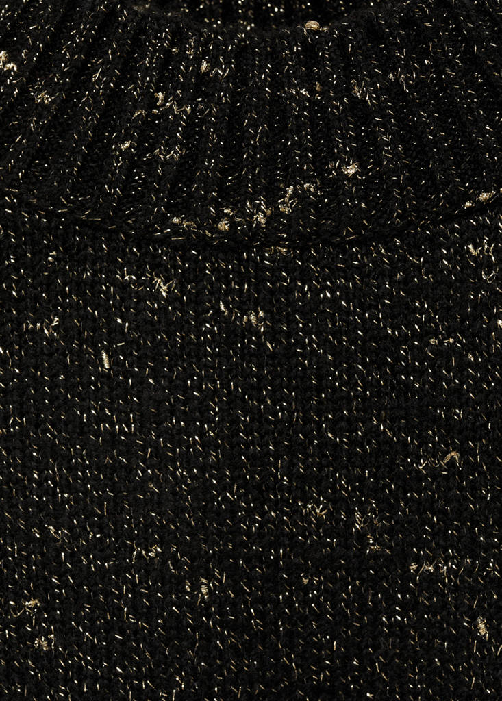 Lurex sweater with perkins neck — Black