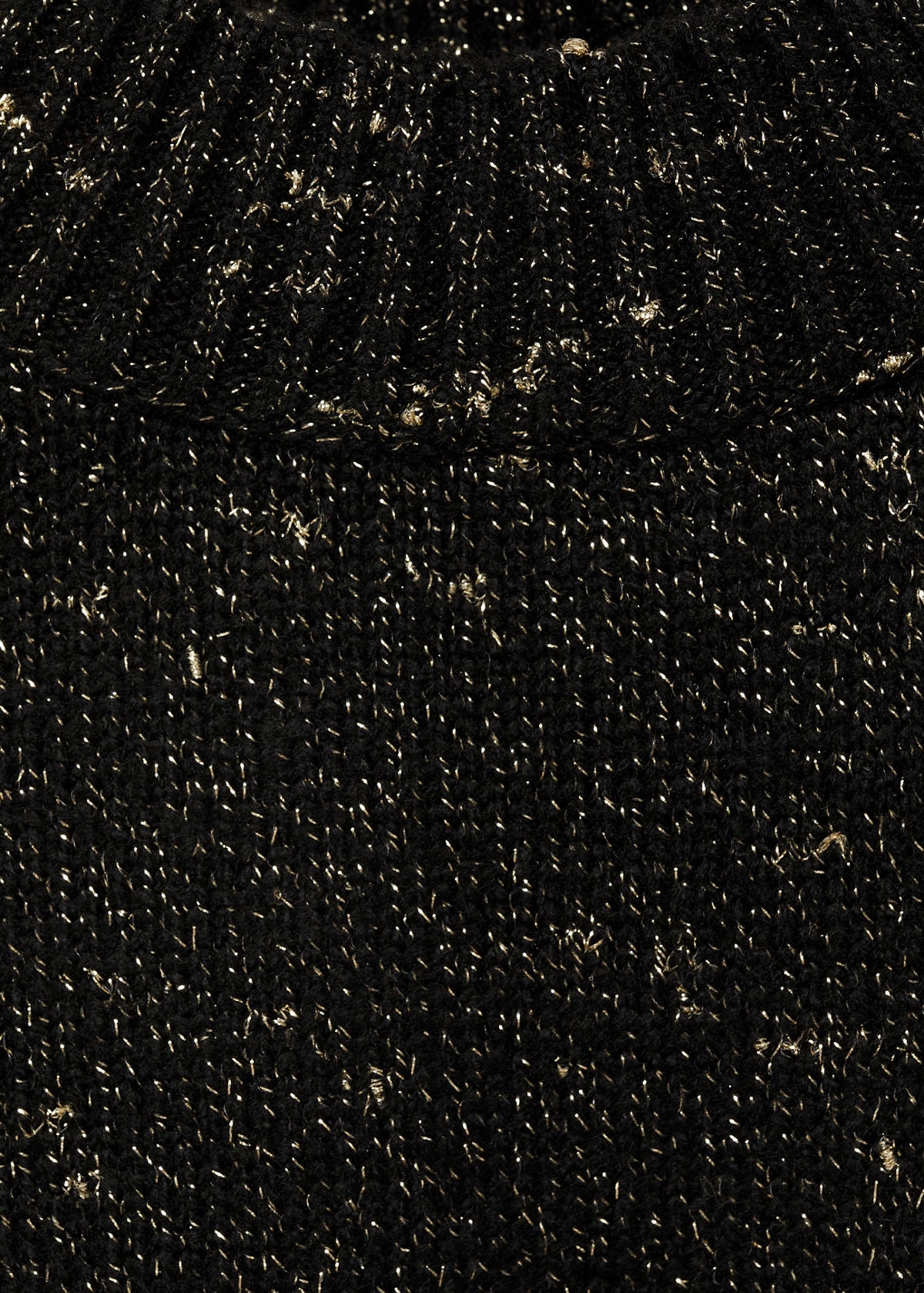 Lurex sweater with perkins neck — Black