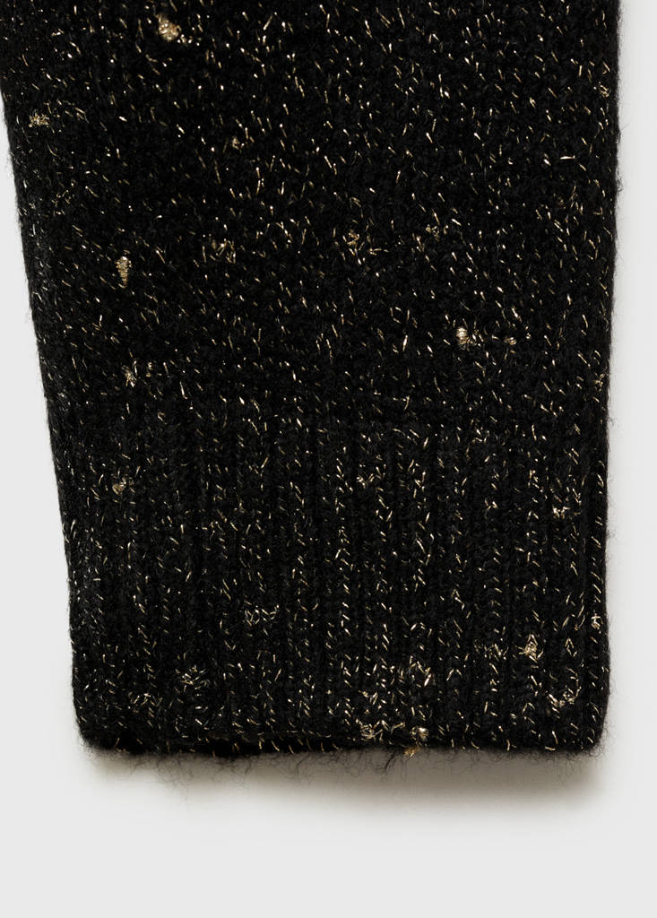Lurex sweater with perkins neck — Black