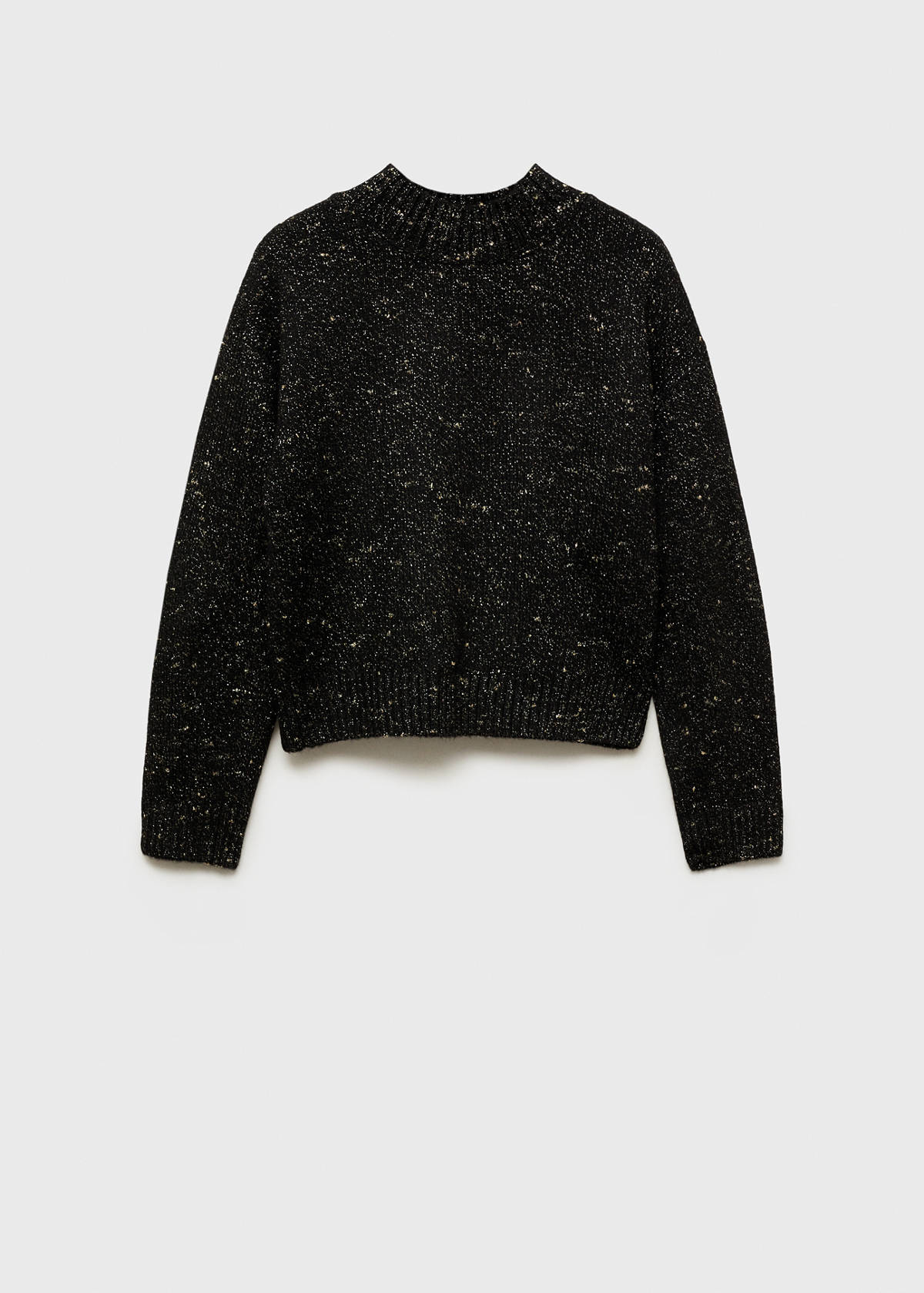 Lurex sweater with perkins neck — Black