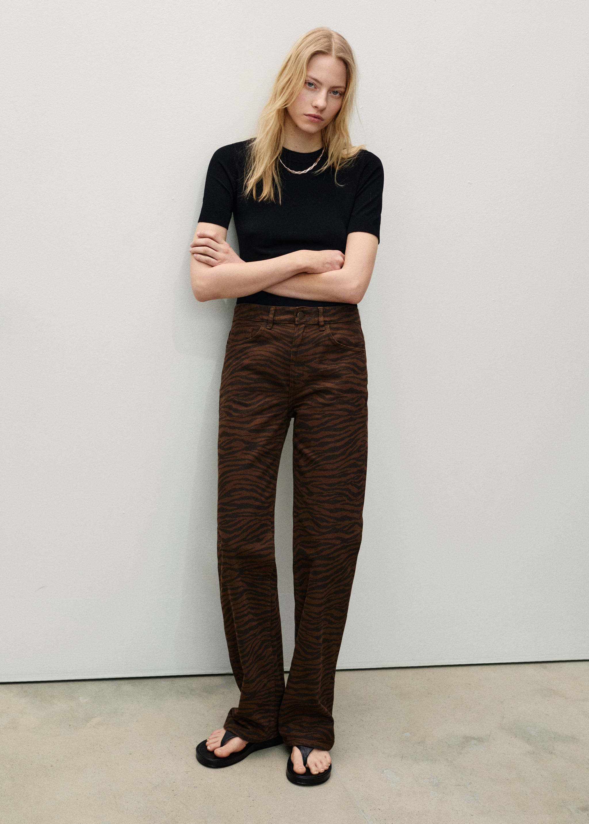 Jeans rectos estampado cebra - Plano general