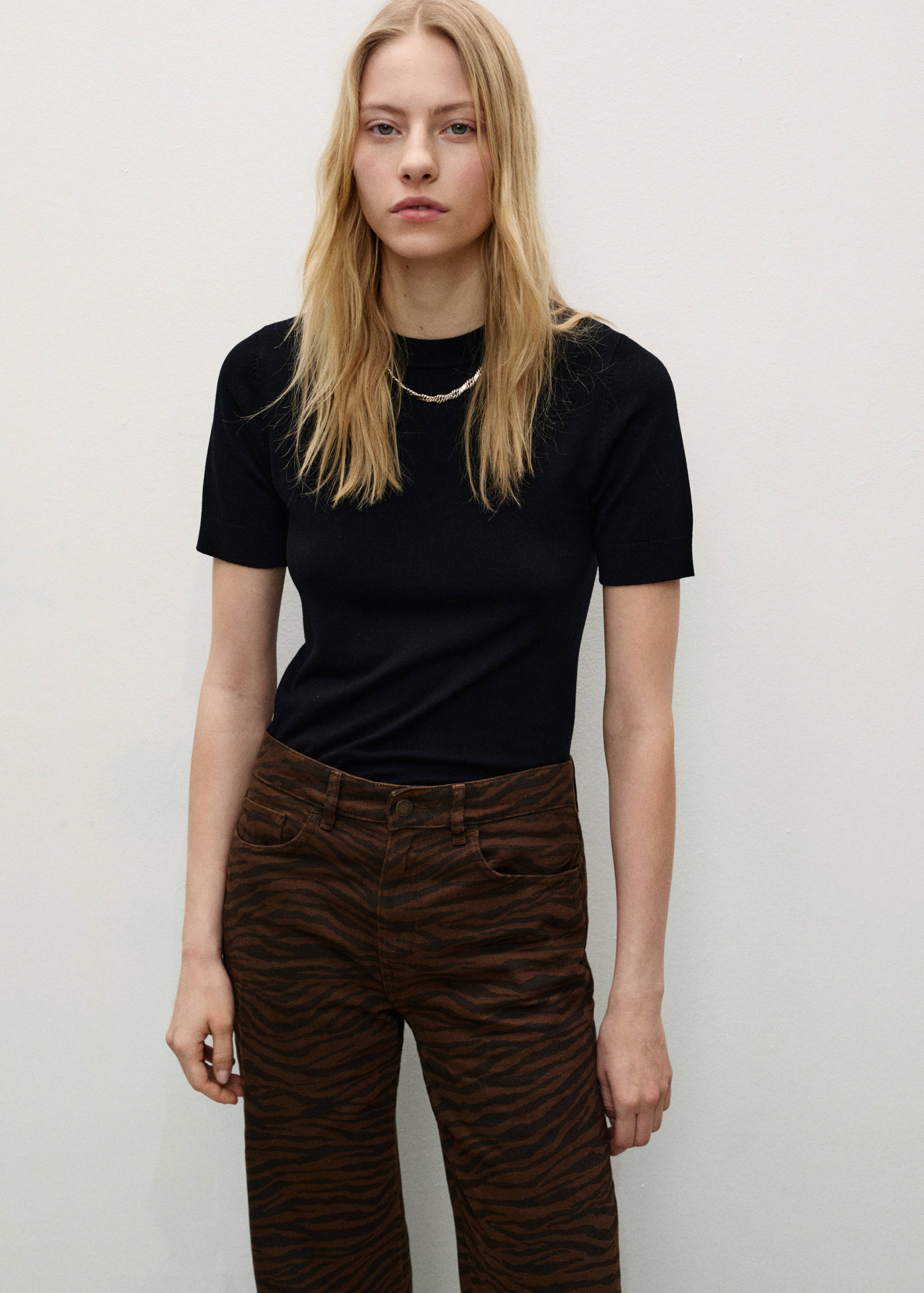 Jeans rectos estampado cebra - Detalle del artículo 1