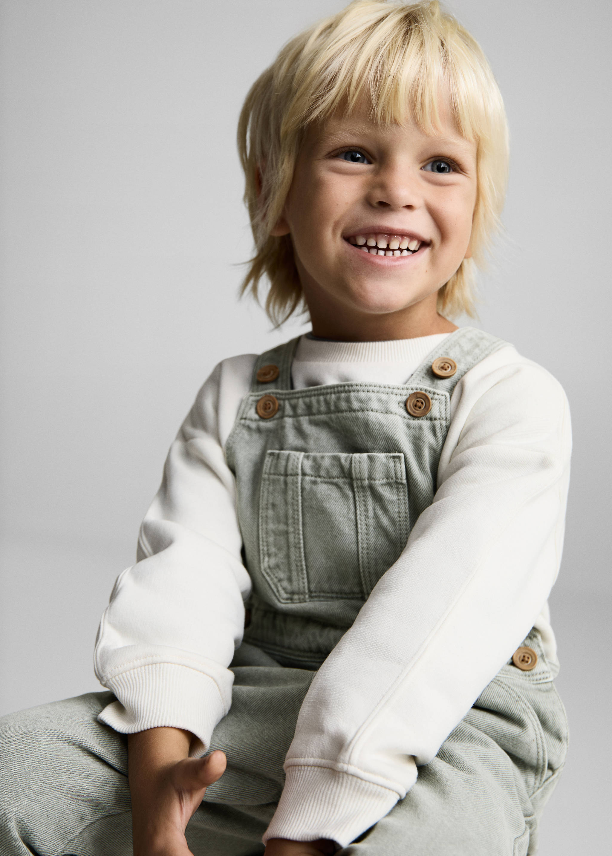 Long denim overalls with pocket - Medium plane