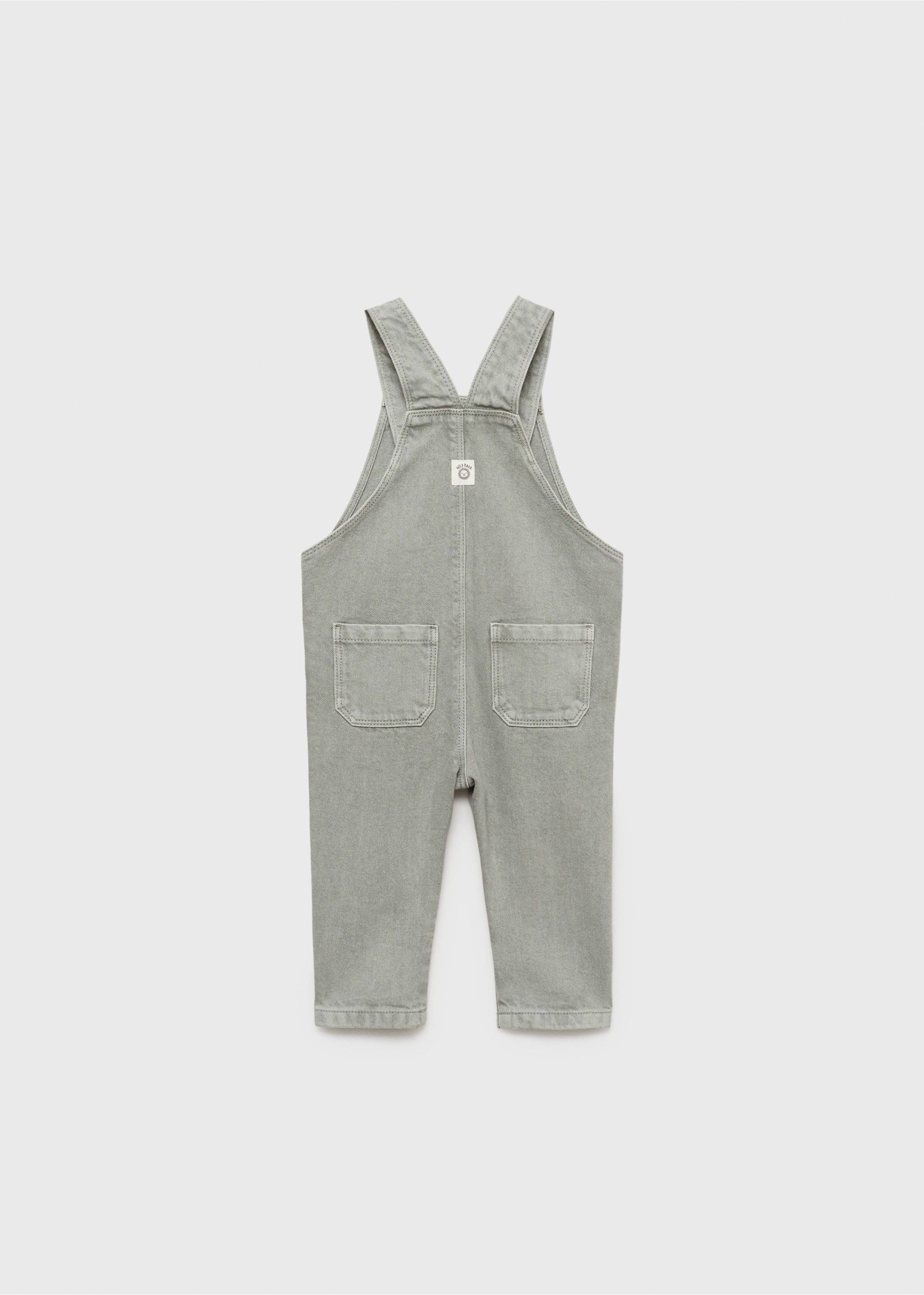 Uzun cepli denim tulum - Ürünün arkası, Su Yeşili. Ref: 87051048-00.
