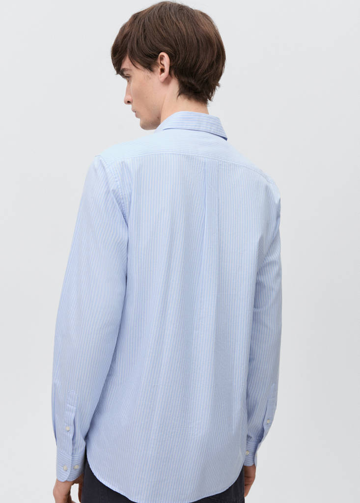 Striped cotton shirt — Sky Blue