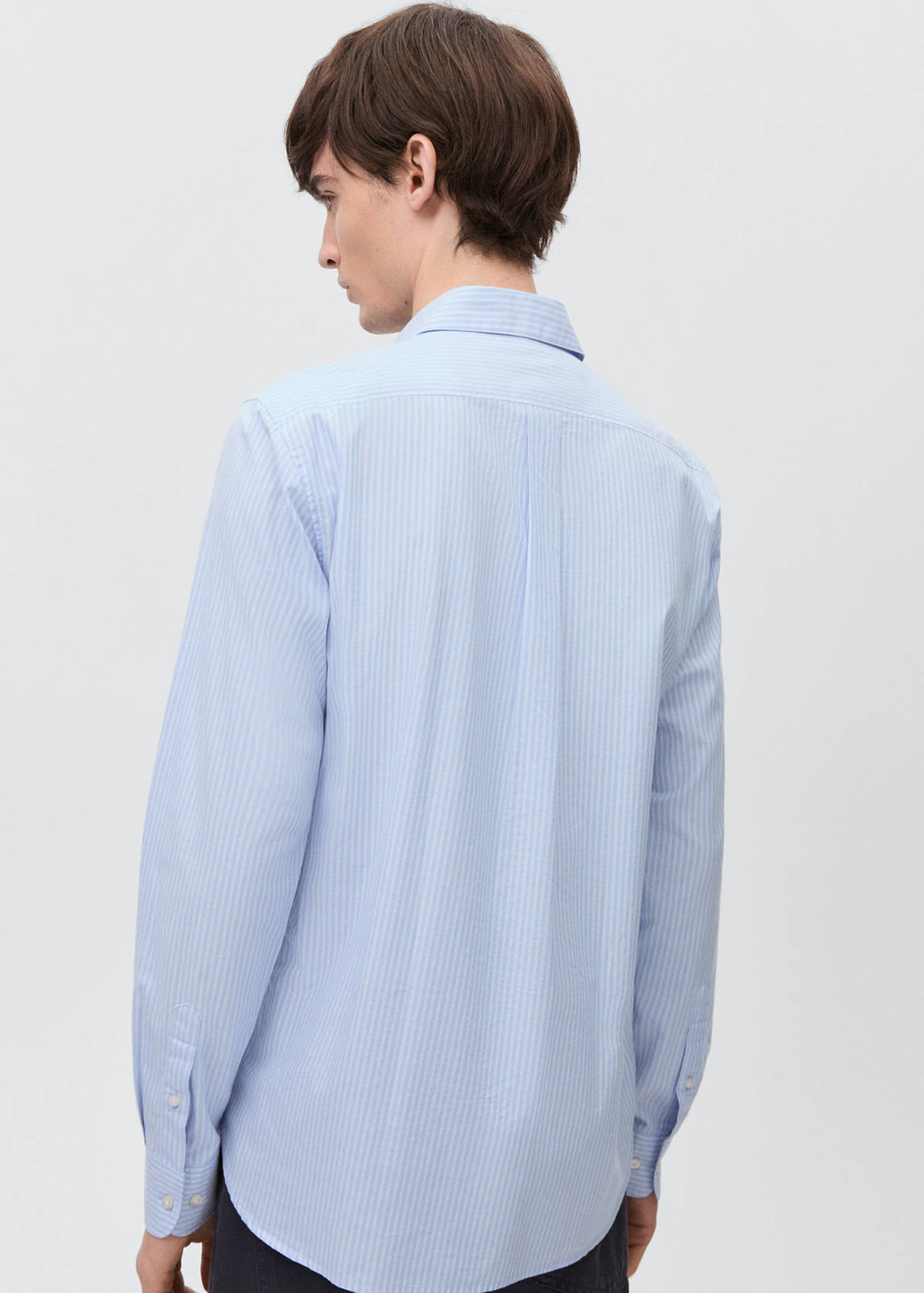 Striped cotton shirt — Sky Blue
